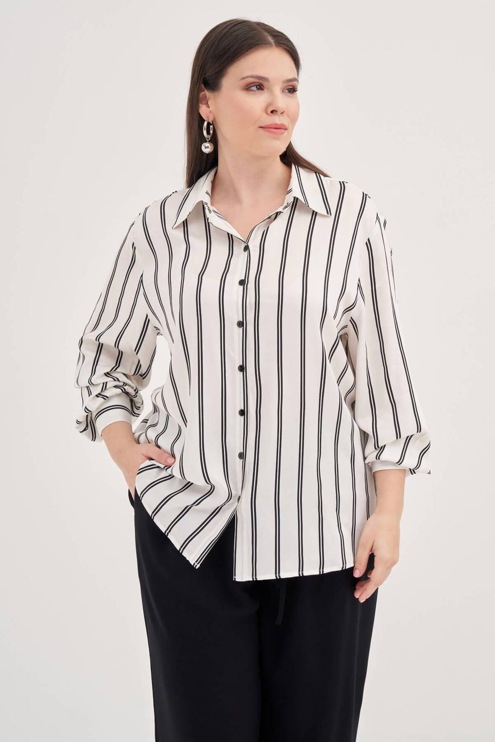 Çizgili Uzun Kollu Gömlek 