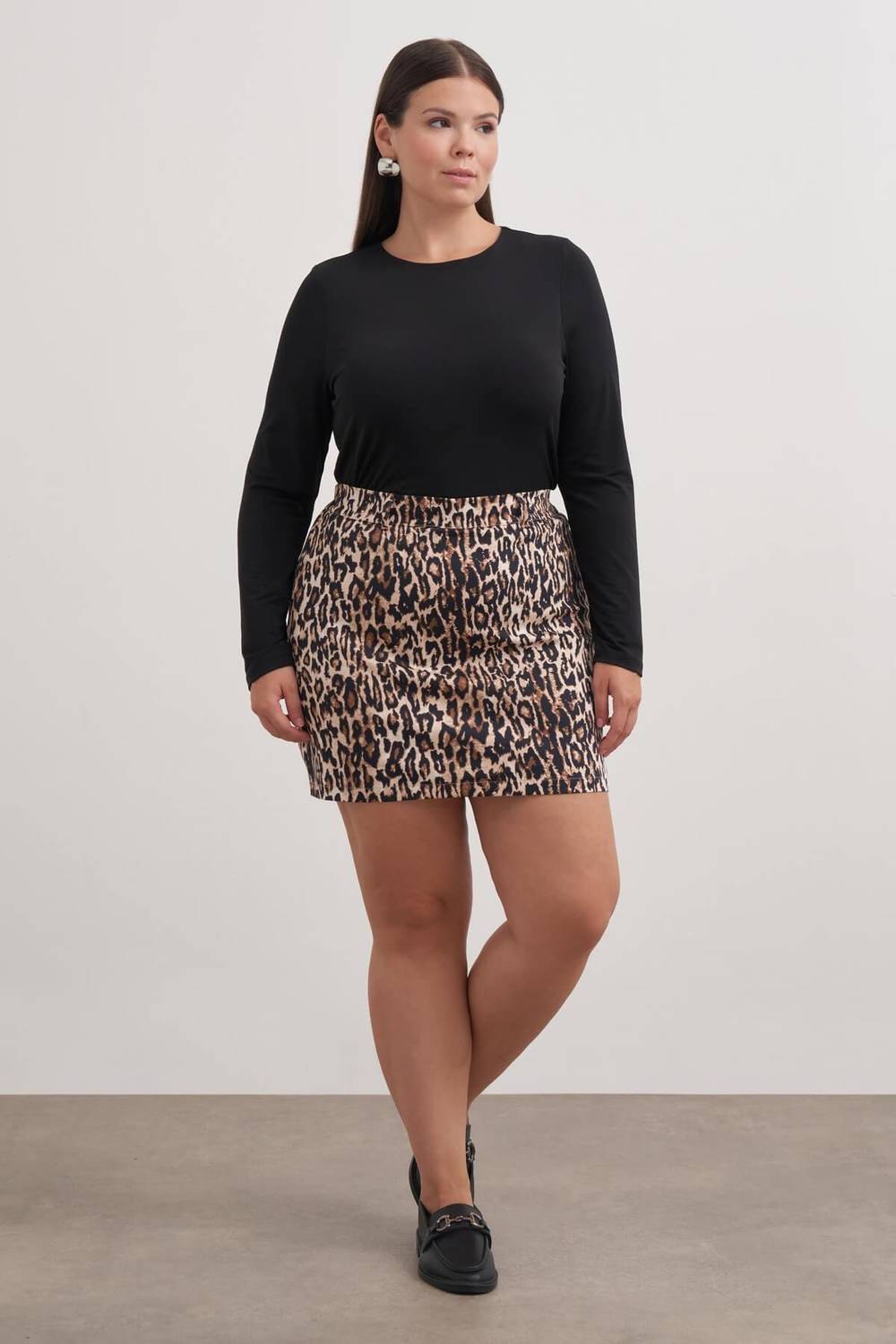 Beli Lastikli Leopar Şort Etek