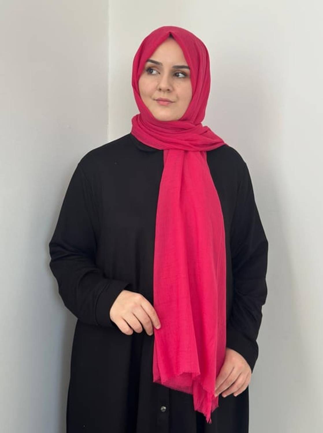 PAMUKLU ŞAL ÇİNGENE PEMBESİ