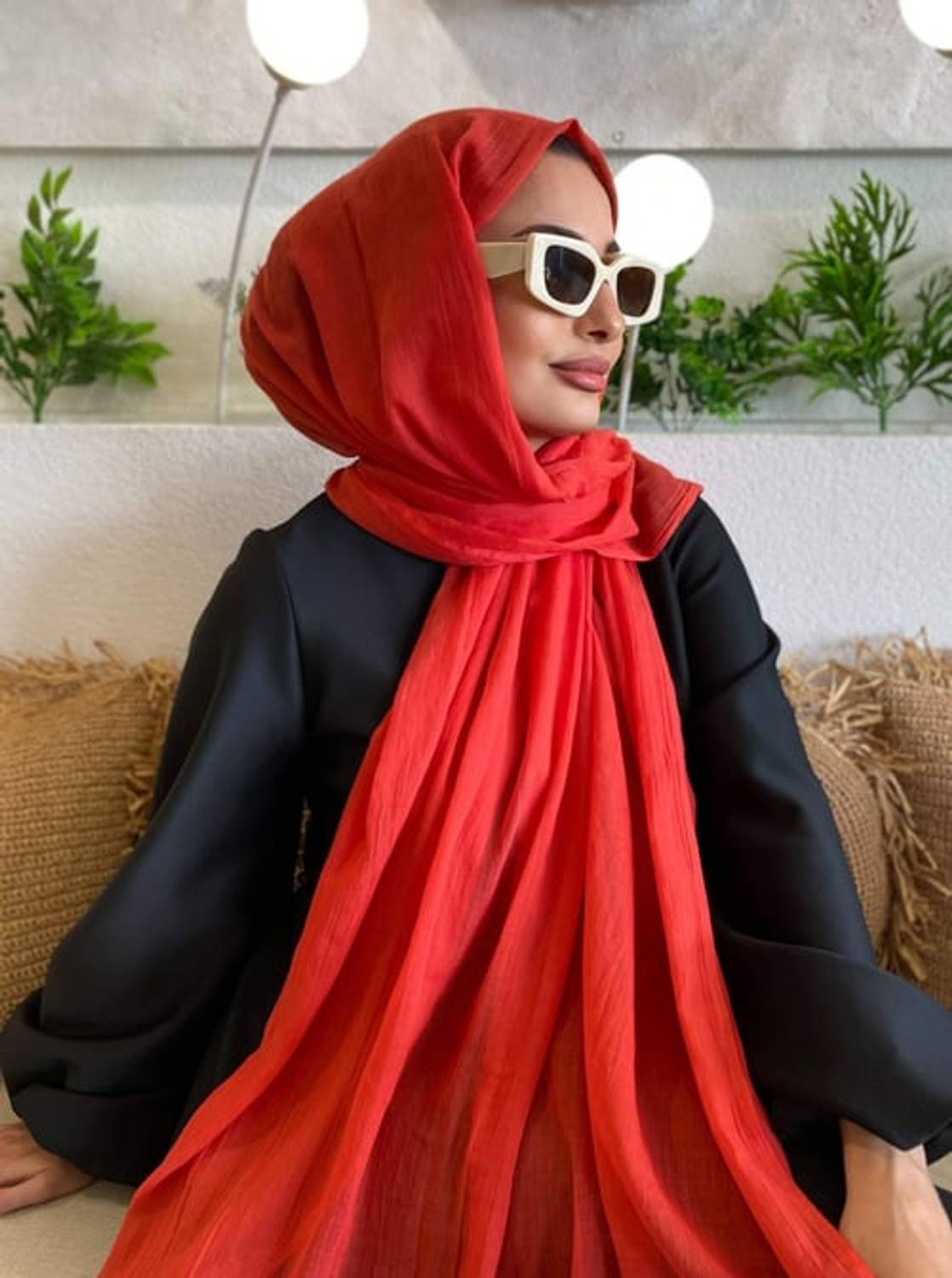 Шарф з бавовни "Нарцис" для голови, легкий, не потребує прасування, розміри 193 см x 90 см, доступний за попереднім замовленням 36/38/40