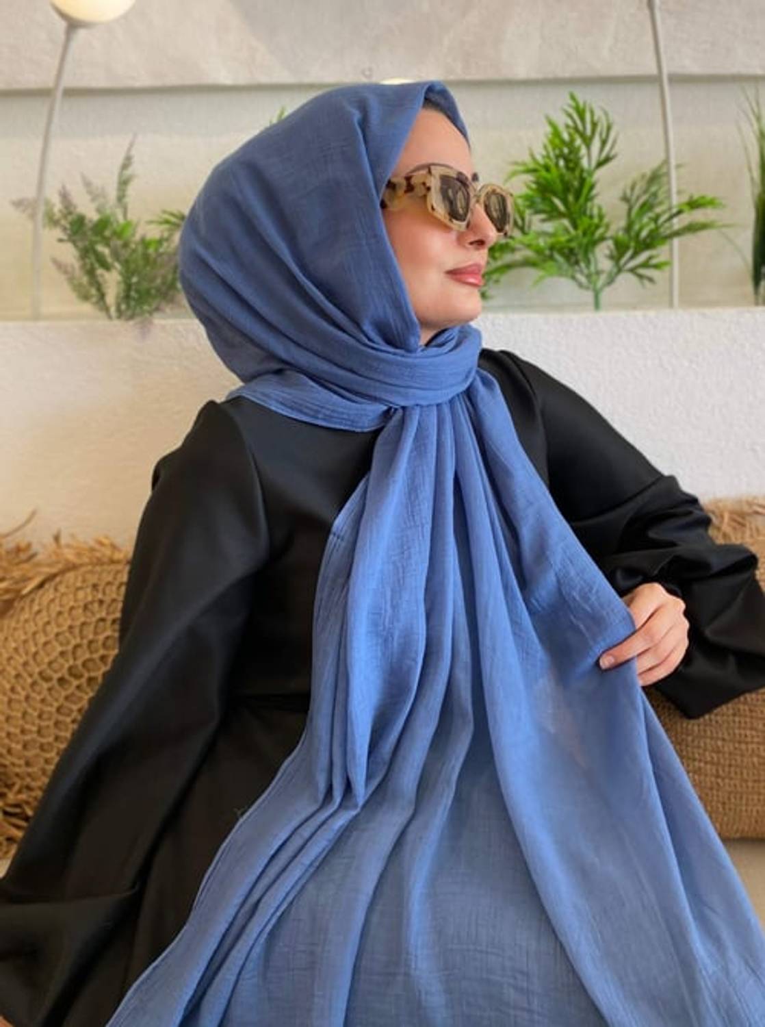 PAMUKLU ŞAL İNDİGO