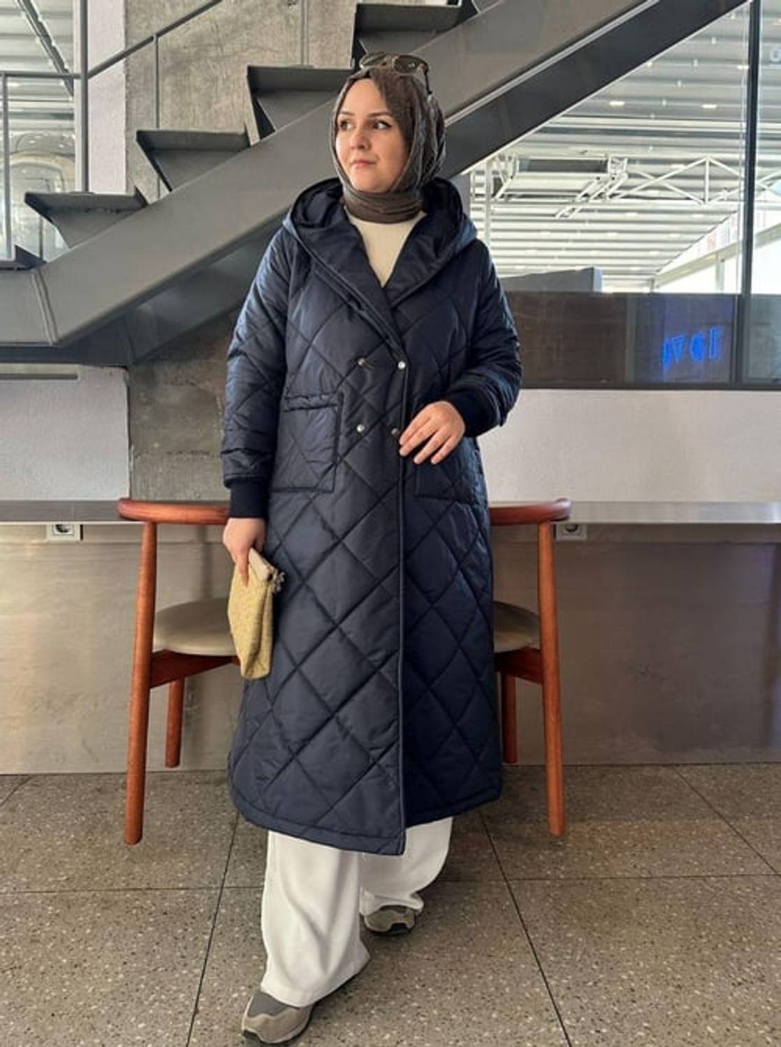 Наружный зимний пуховик с рибаной, темно-синий, размеры 36-52, капитонная ткань, идеален для холодной погоды