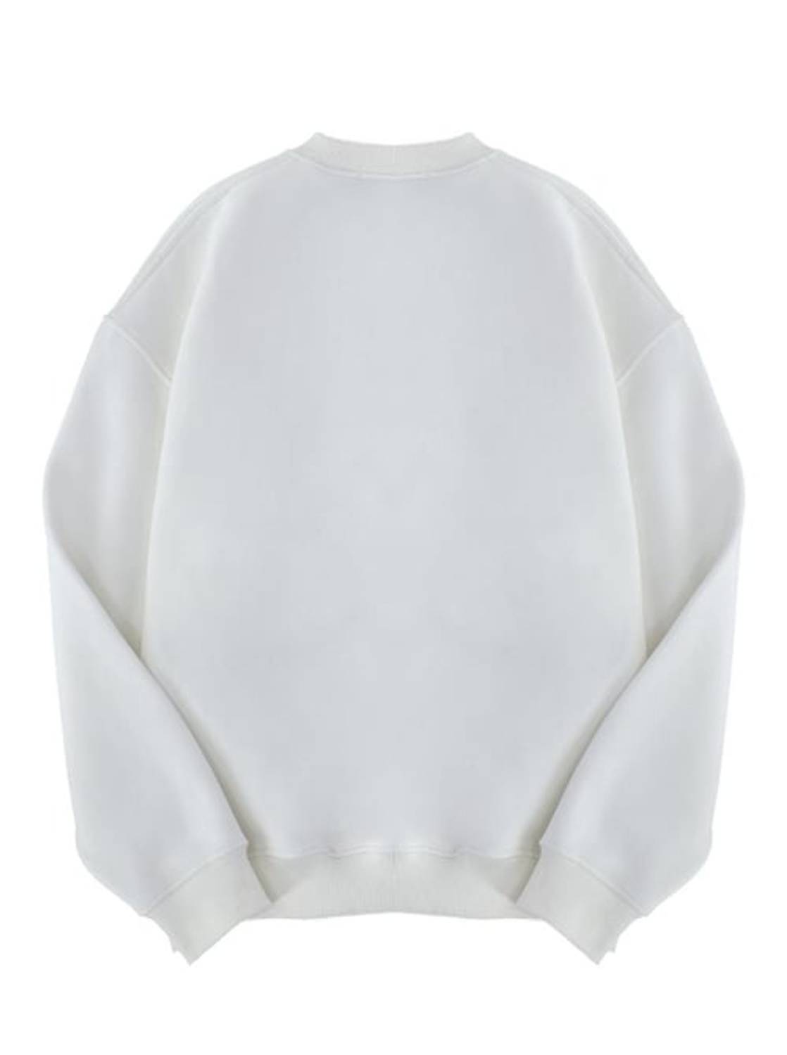 BİSİKLET YAKA BASİC SWEATSHİRT BEYAZ