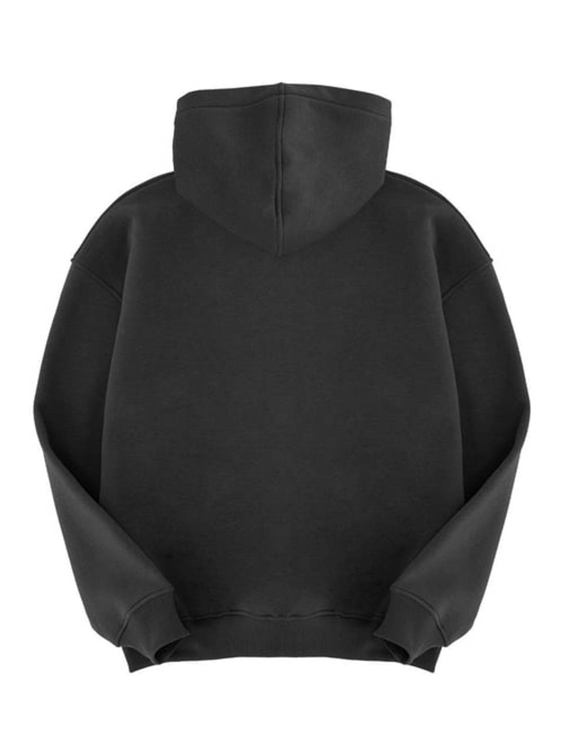 Худи Basic черное, 100% хлопок, oversize, низкий рукав, трикотаж, размеры XL/XXL, XS/S, M/L