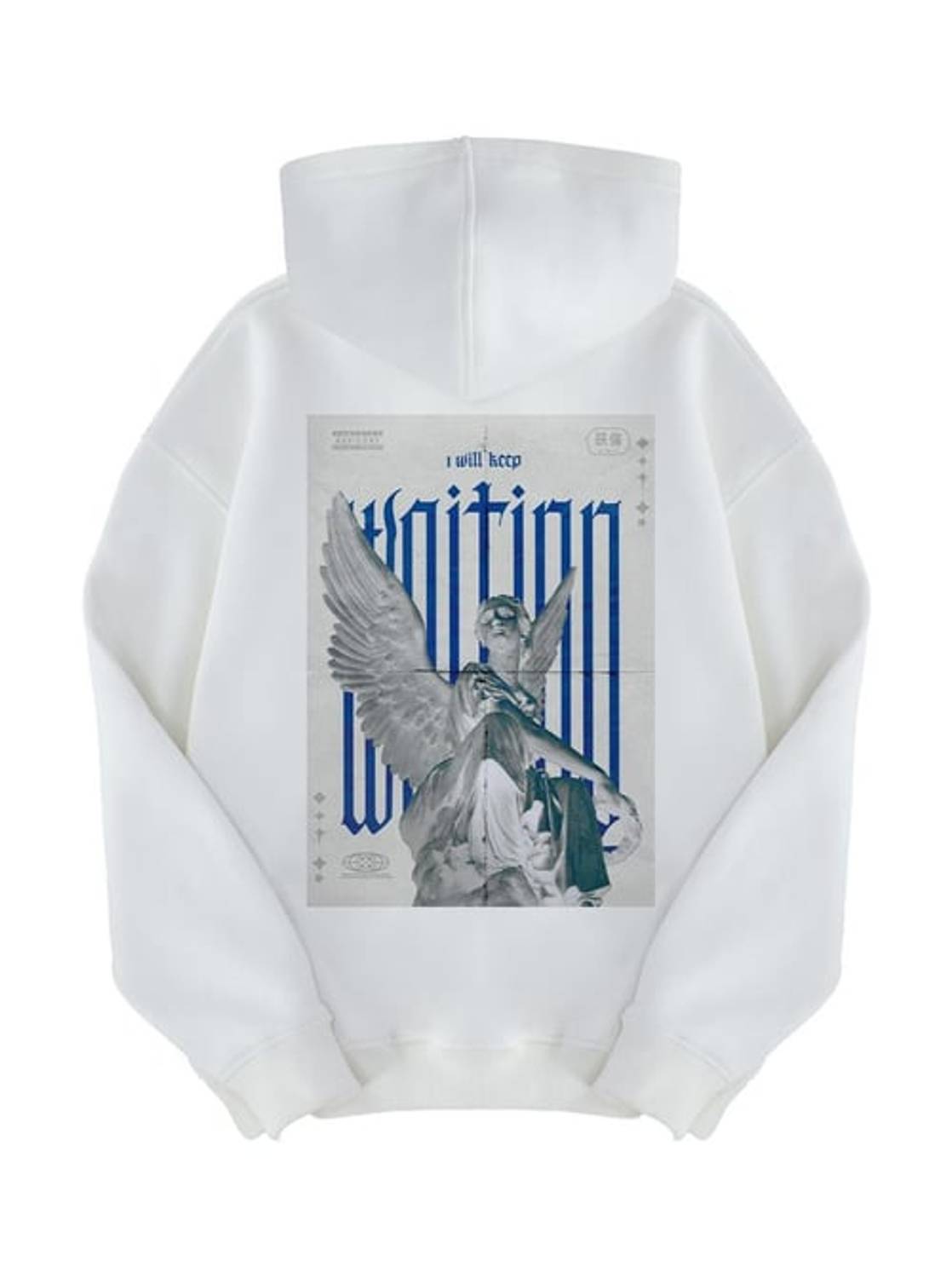 Unisex Angel Sweatshirt Hoodie Beyaz