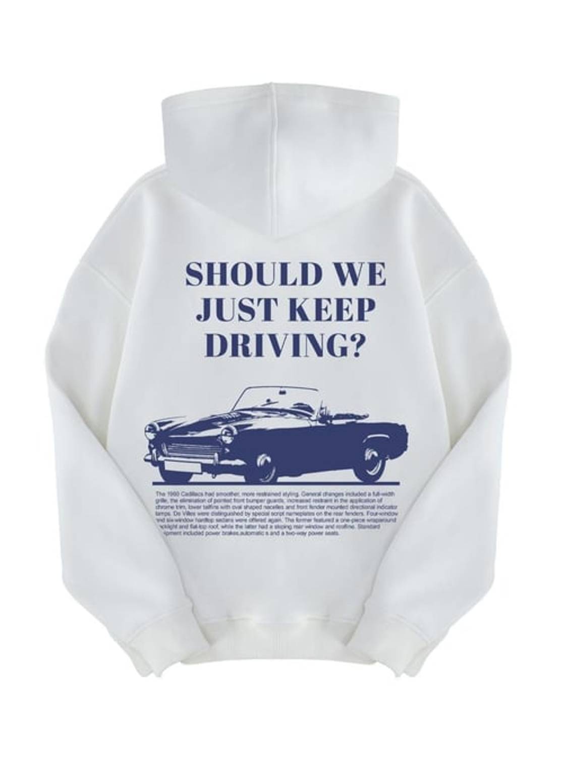 Unisex Car Sweatshirt Hoodie Beyaz