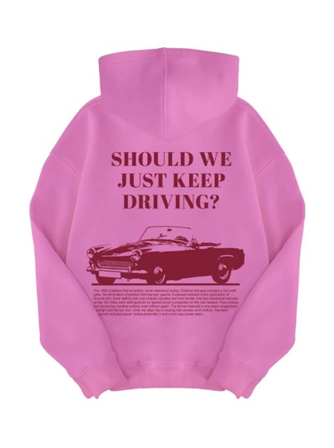 Unisex Car Sweatshirt Hoodie Pembe
