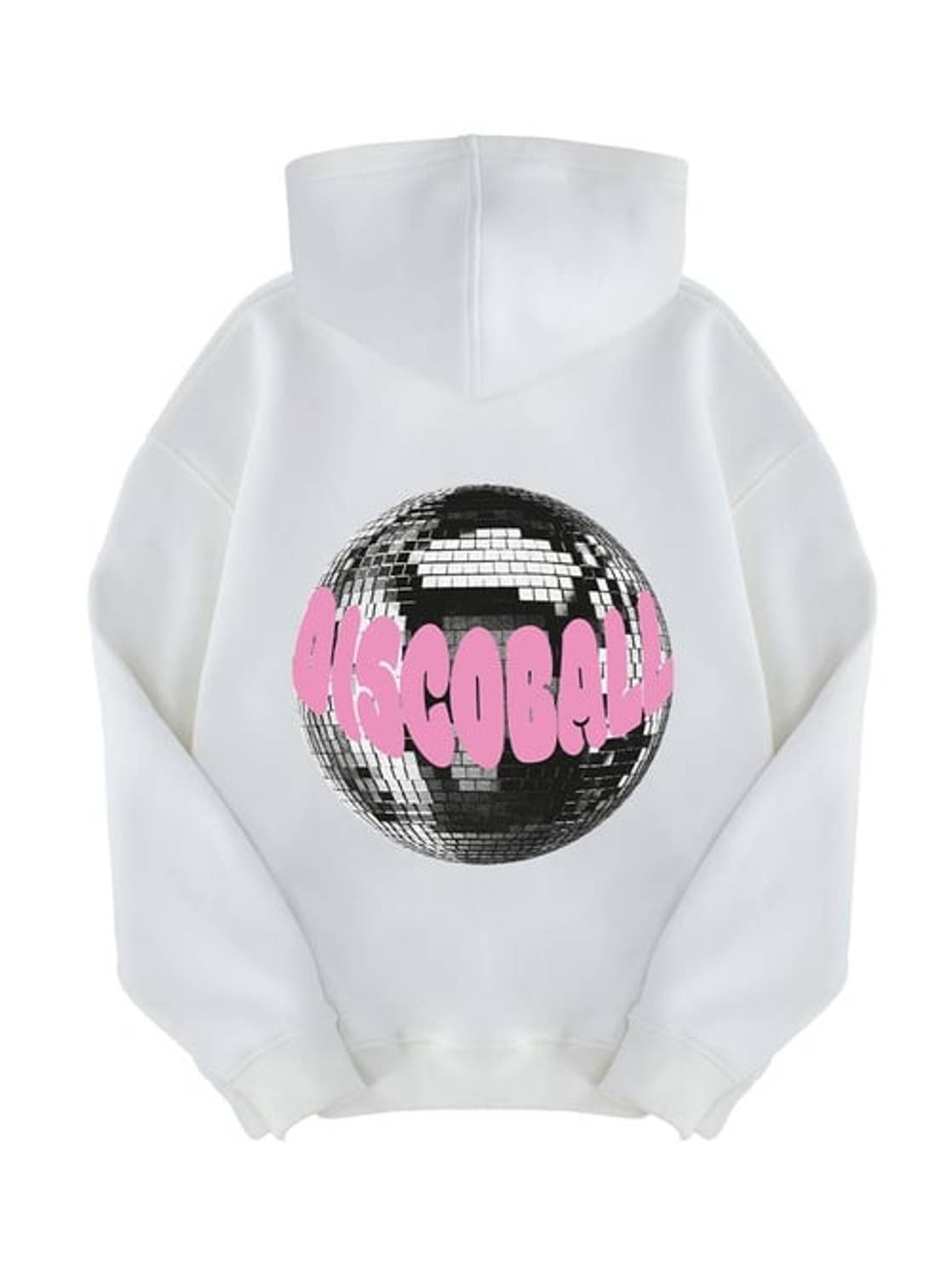 Unisex Discoball Sweatshirt Hoodie Beyaz