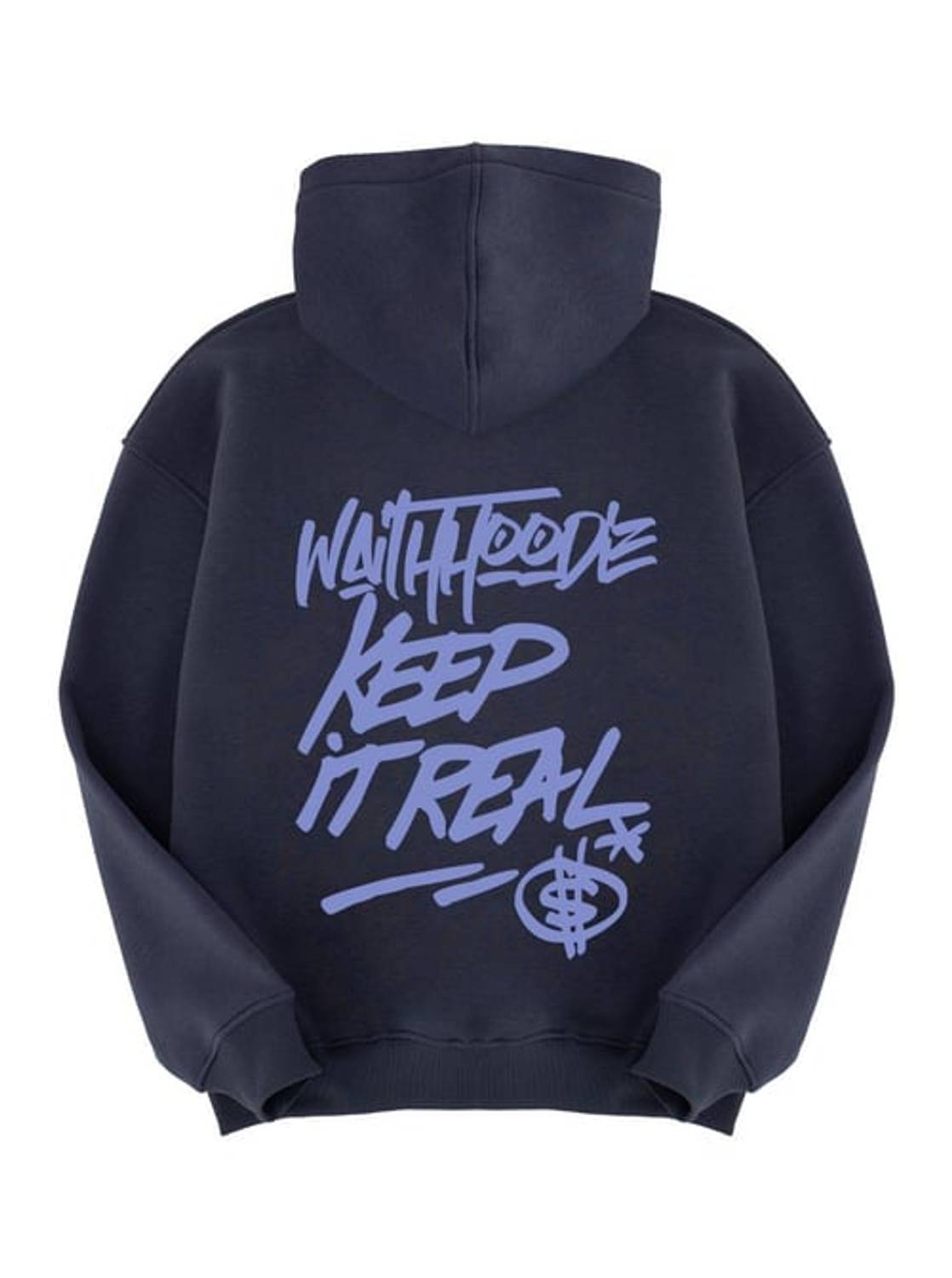 Унисекс худи Keep It Real антрацитовый, 100% хлопок, оверсайз, низкие рукава, мягкая трехнитка, размеры XL/XXL, XS/S, M/L
