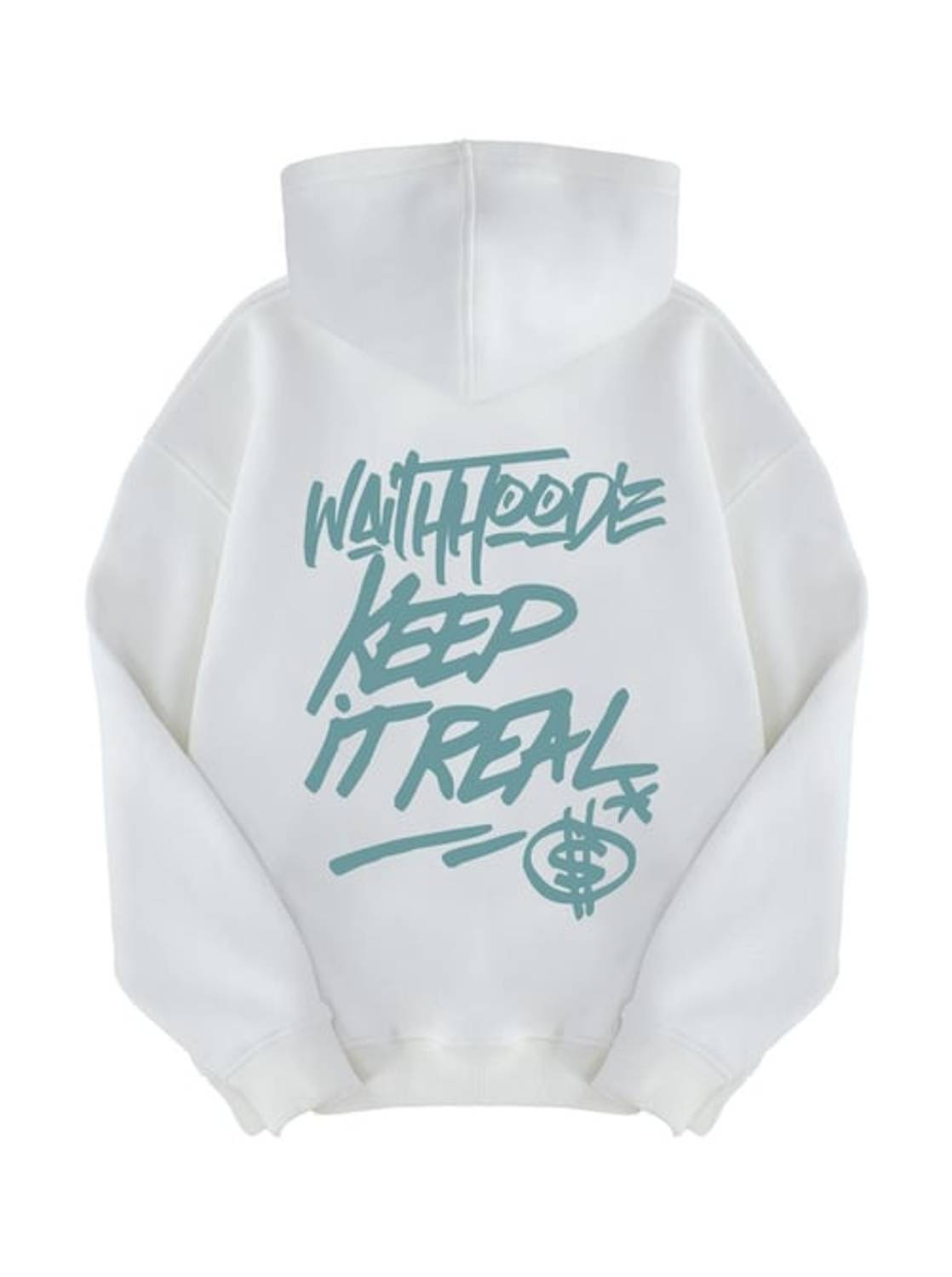 Unisex Keep İt Real Sweatshirt Hoodie Beyaz