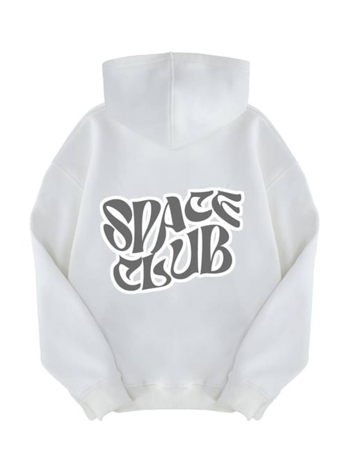 Unisex Spaceclub Sweatshirt Hoodie Beyaz