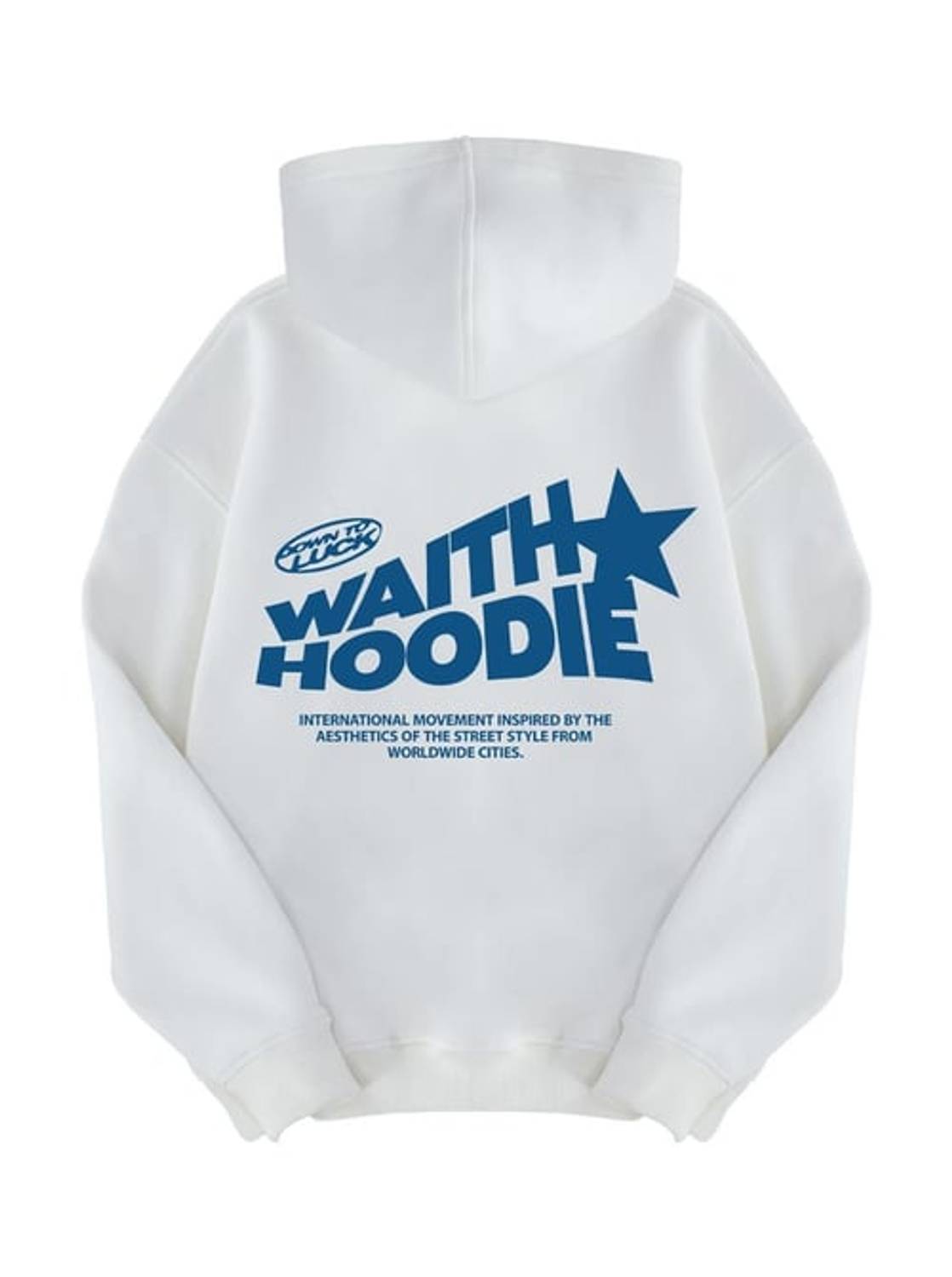 Універсальний худі з капюшоном з написом, білий, 100% бавовна, oversize, низькі рукави, розміри XL/XXL, XS/S, M/L