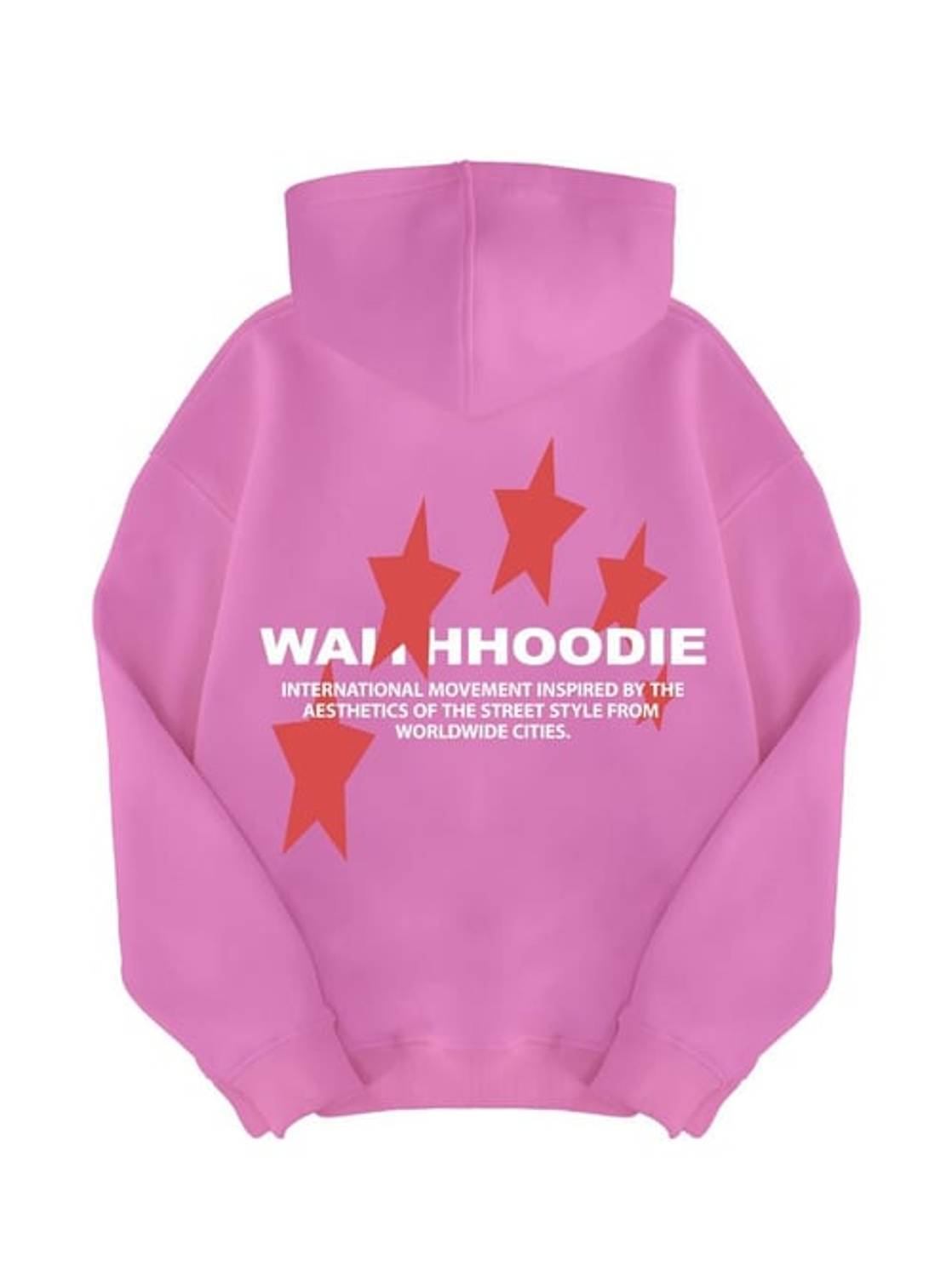 Худі для всіх Waith Yıldız Рожевий, 100% бавовна, об'ємна модель з капюшоном, низькі рукави, великий розмір XL/XXL, XS/S, M/L