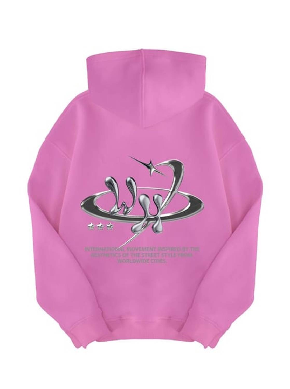 Unisex Metalic Sweatshirt Hoodie Pembe