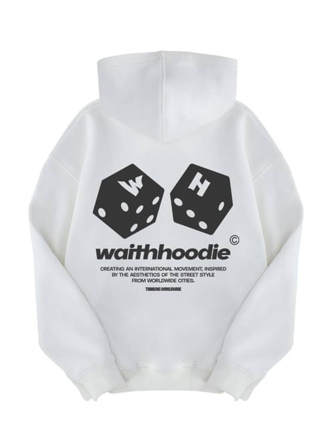 Унісекс світшот з капюшоном, білий, 100% бавовна, модель оверсайз з низьким рукавом, доступні розміри XL/XXL, XS/S, M/L