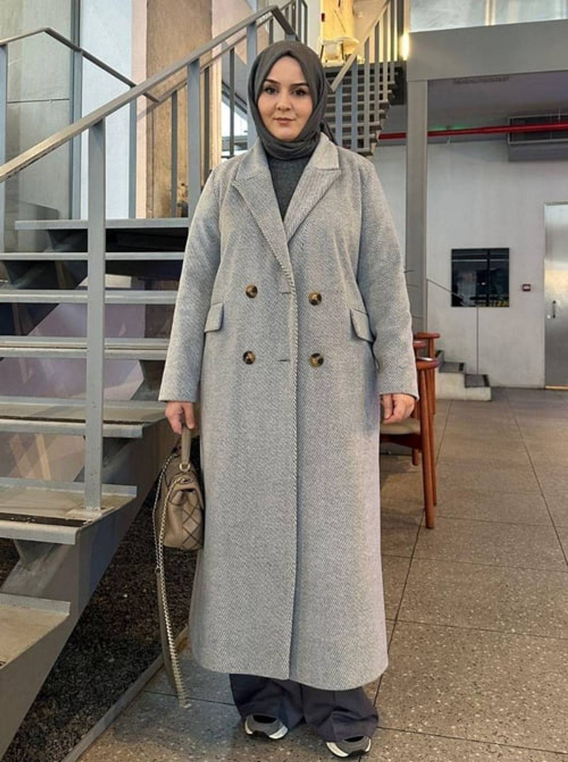 VATKALI DİYAGONAL KABAN GRİ