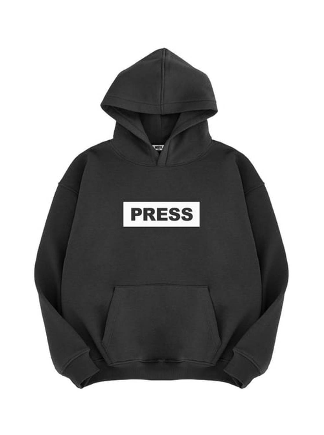 Універсальний худі з капюшоном чорного кольору, 100% бавовна, зниженими рукавами, оверсайз модель, м'яка тканина