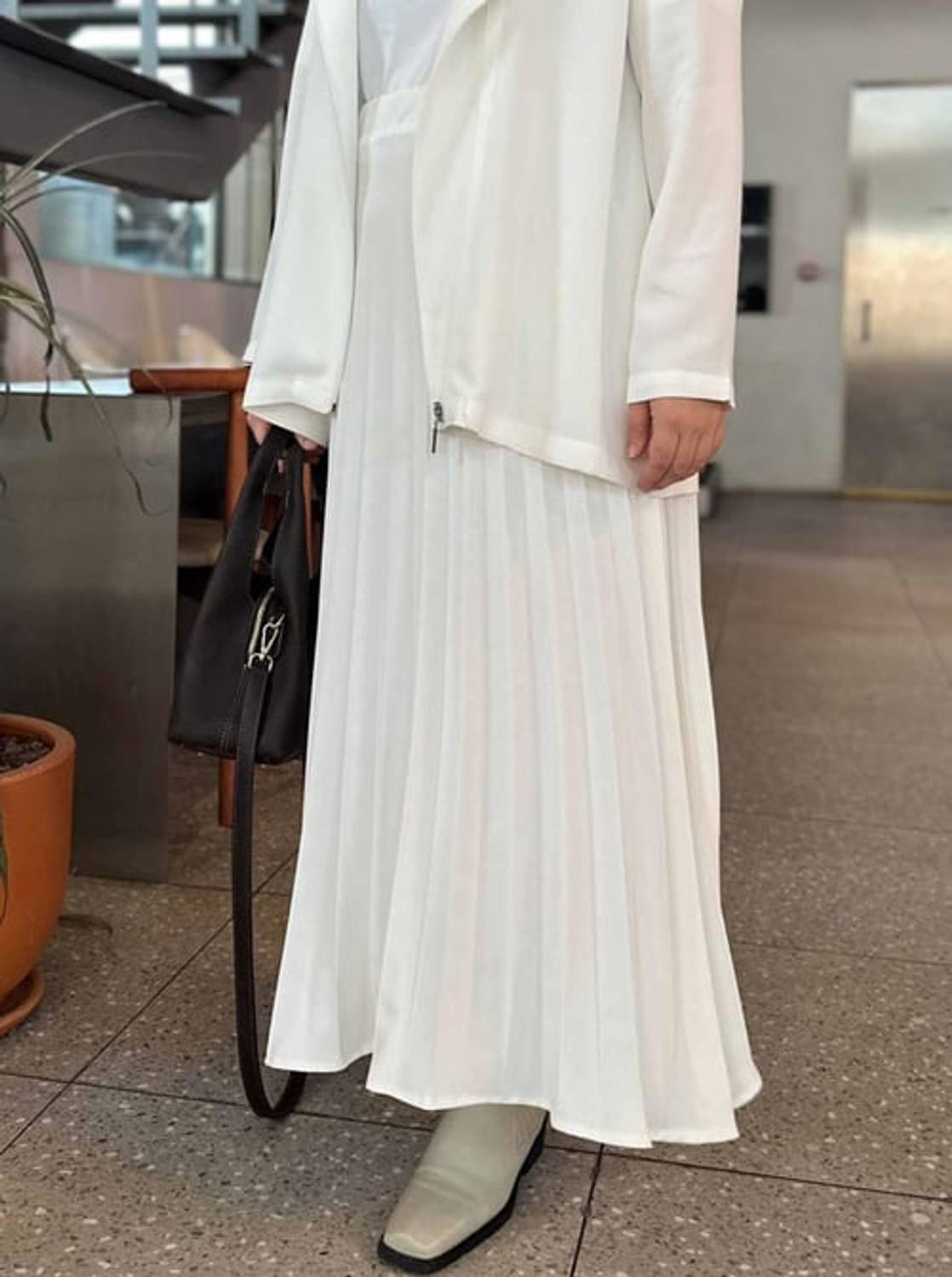 PİLİSELİ ETEK BEYAZ