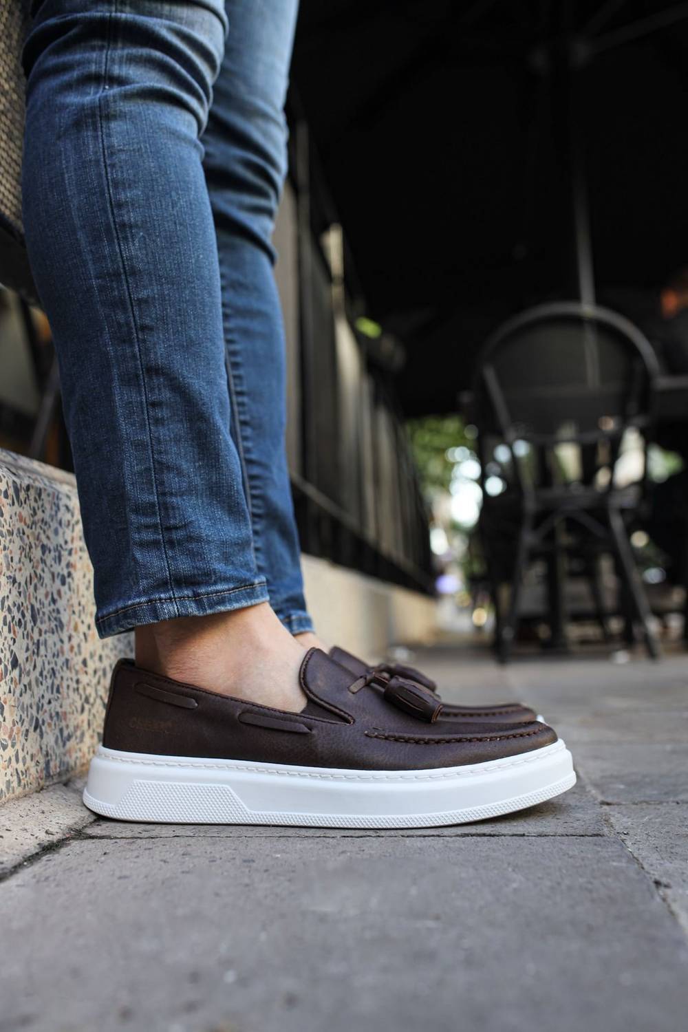 Мужские туфли без шнурков с эва-табанием и кисточками, водонепроницаемые, 100% веганские, хлопковая подкладка, высота каблука 3 см