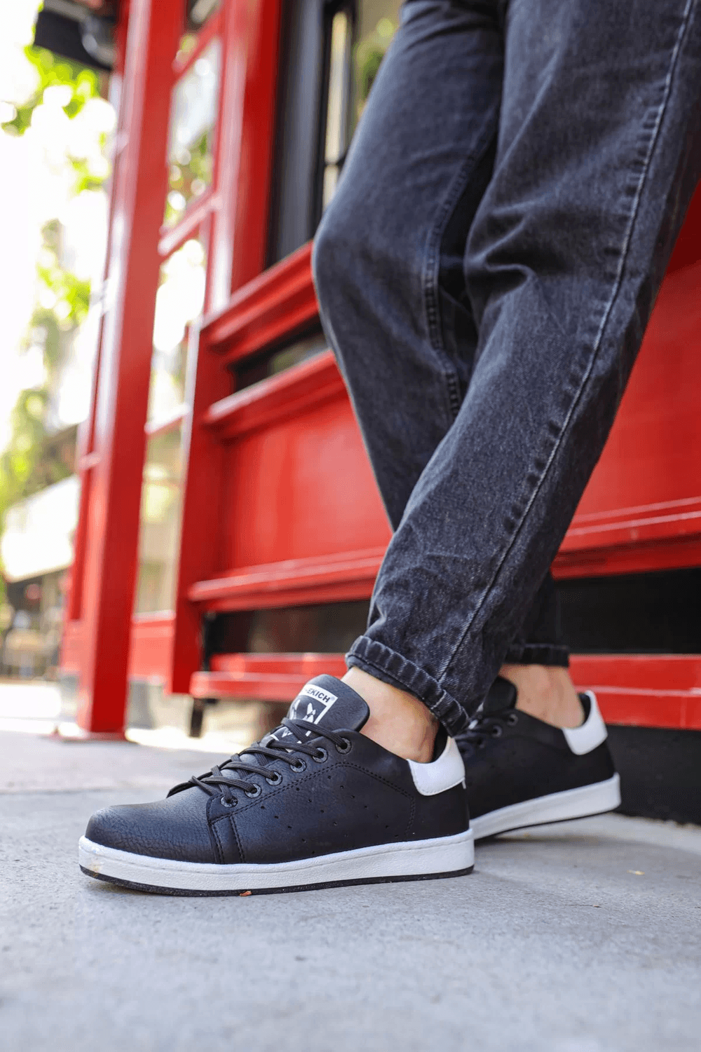 Men's Daily Orthopedic Sole Sports Shoes -Black-White