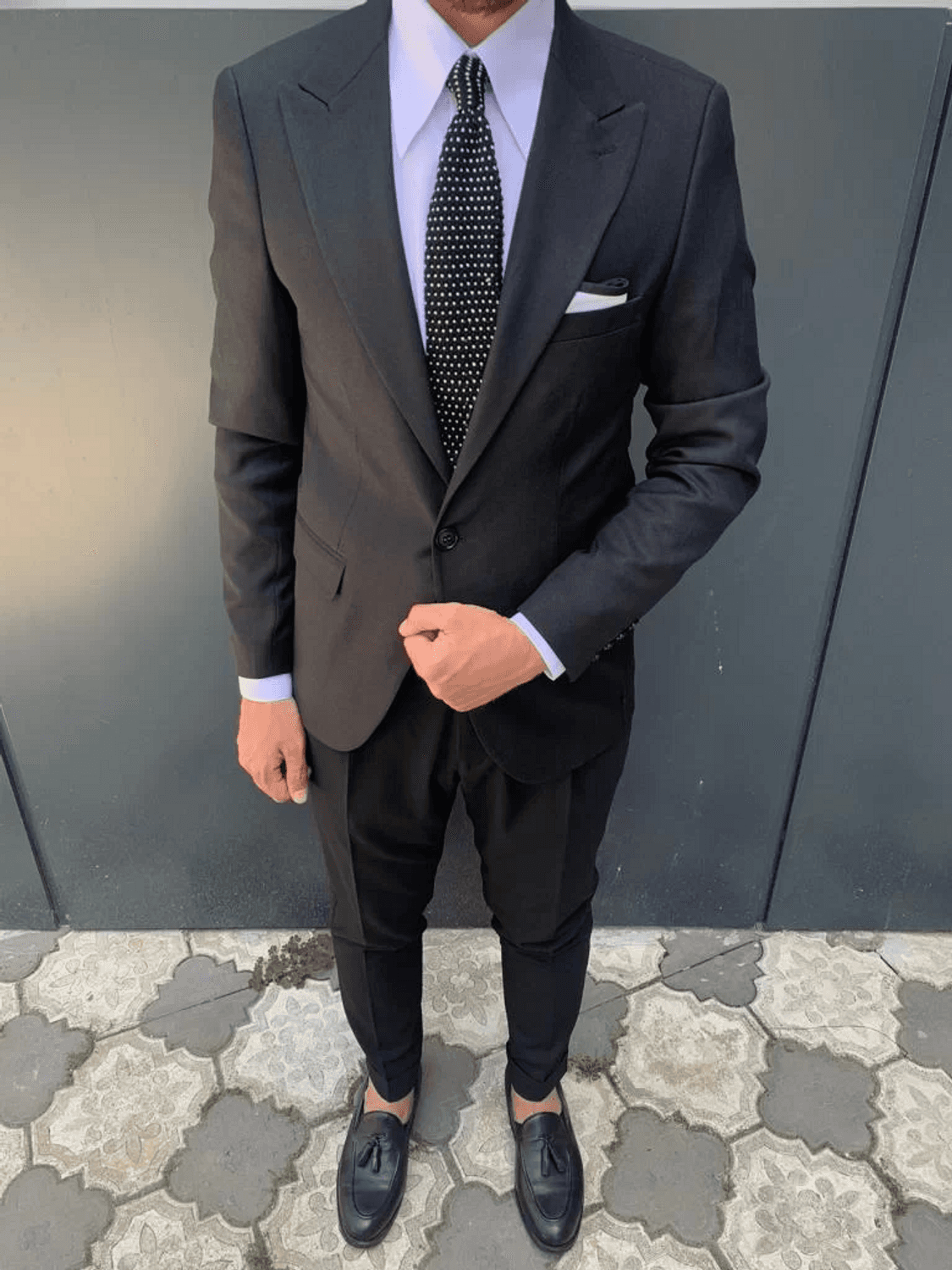 Erkek Dar Kesim Slimfit Tek Ceket - Siyah