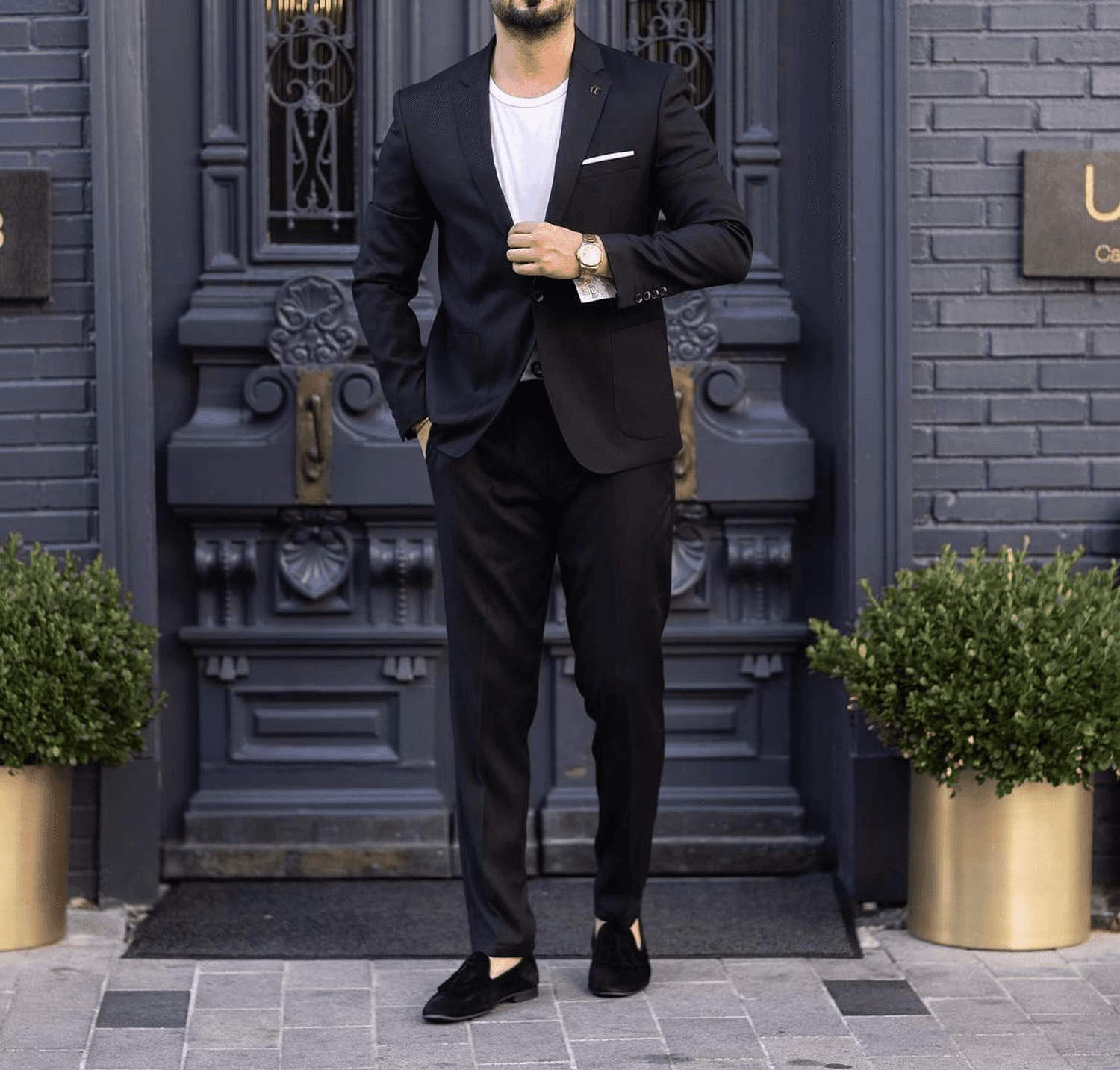 Buy Men's Slim Fit Sports Suit - Black | online store of