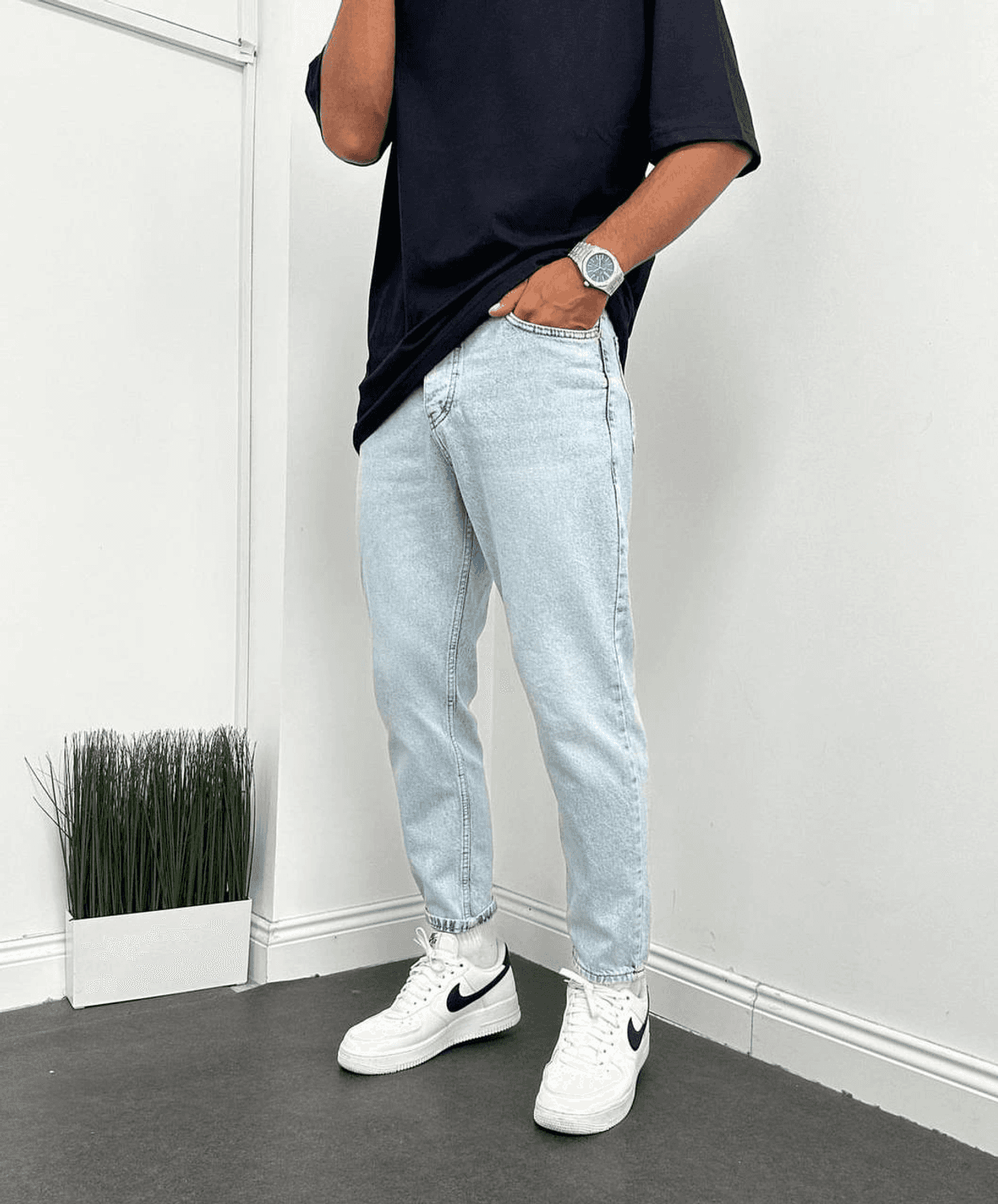 Мужские boyfriend джинсы без лайкры, светло-голубые, мягкая стирка, размеры 29-36