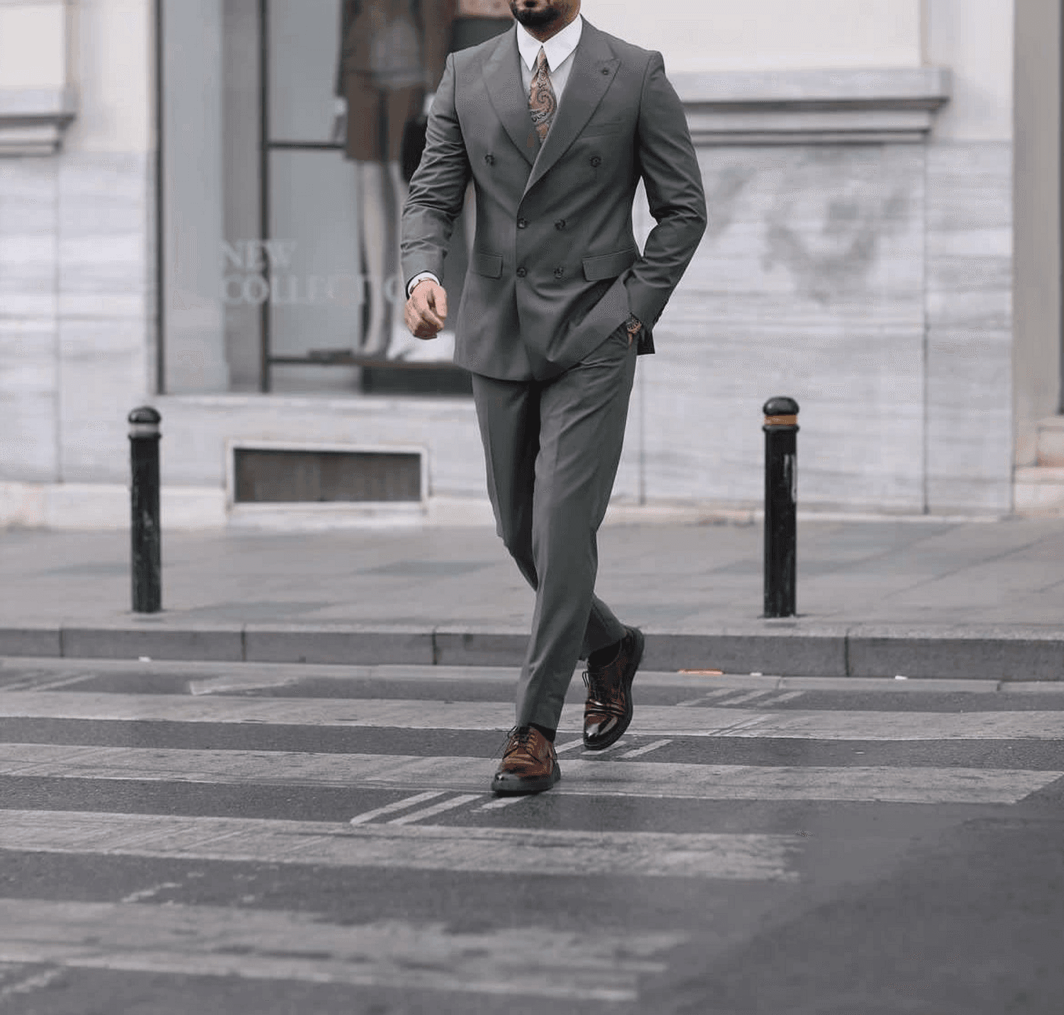 بدلة رجالية بقصة ضيقة وياقة بقصة ضيقة - أخضر