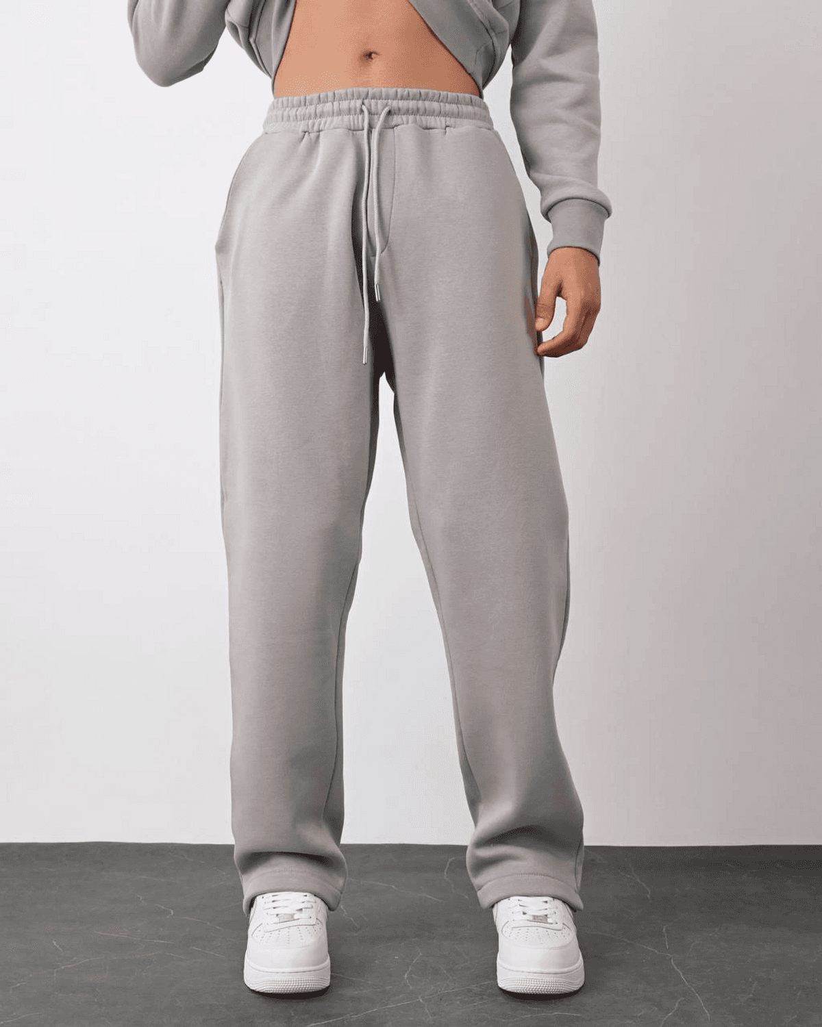 Erkek İçi Şardonlu Bagy Pantolon - Gri