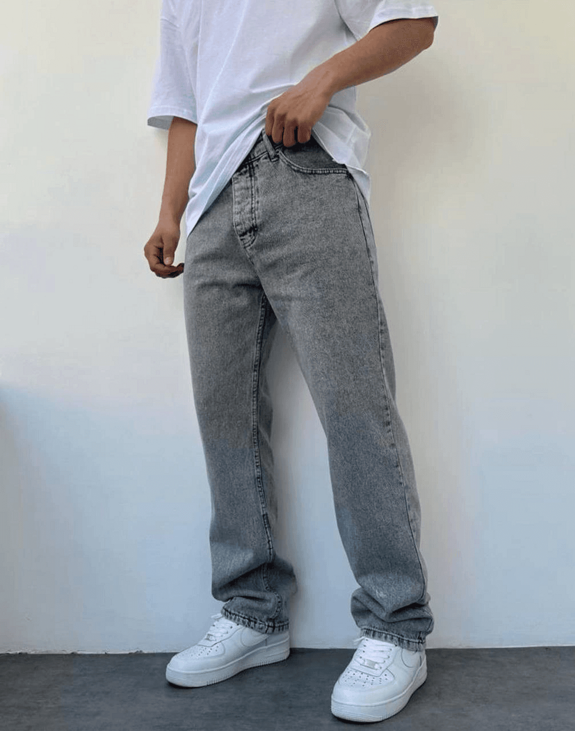 Men's Comfortable Fit Baggy Jeans - Gray