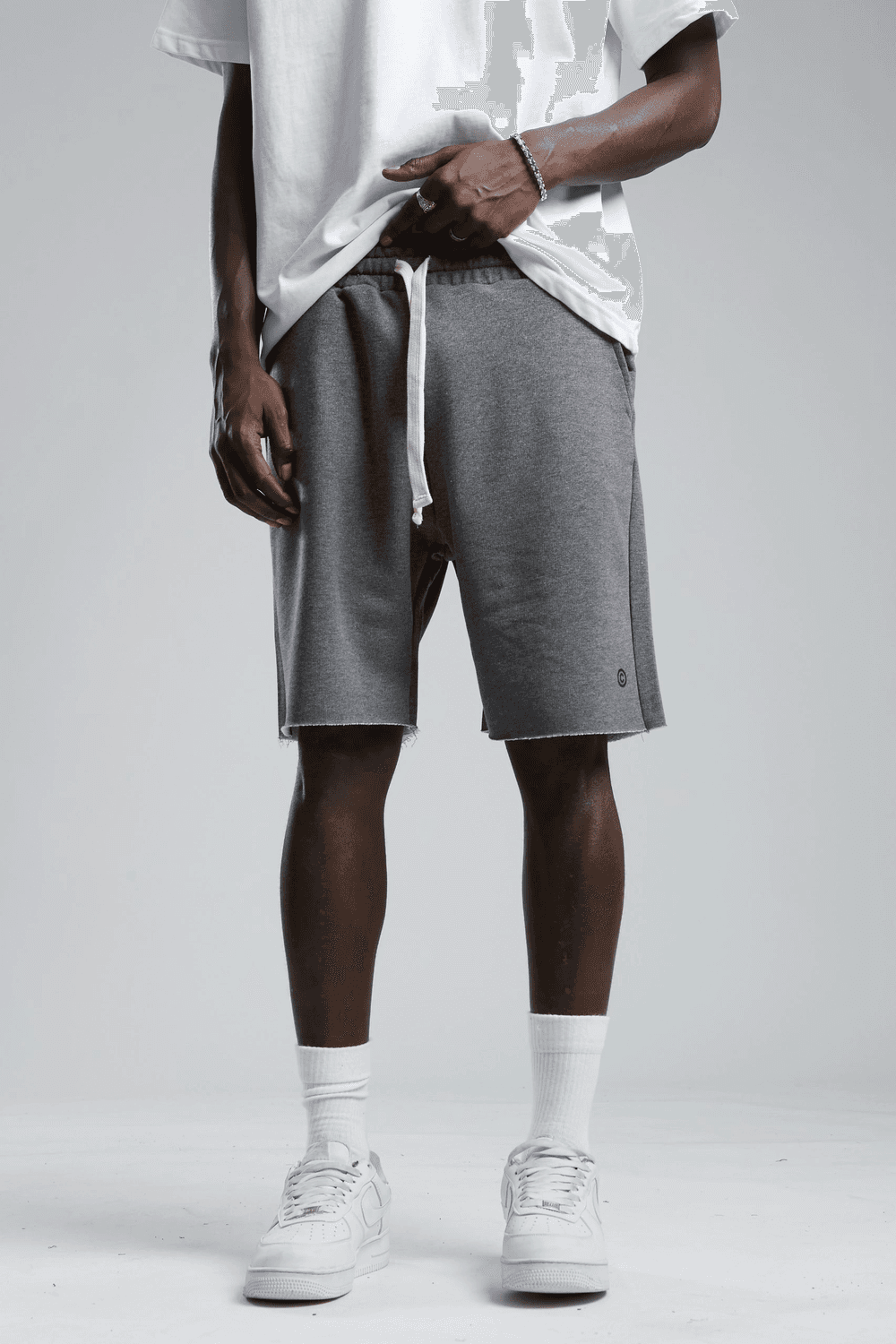 شورت رجالي رمادي بخيط مطاطي ثلاثي الطبقات بحجم S, M, L, XL, XXL
