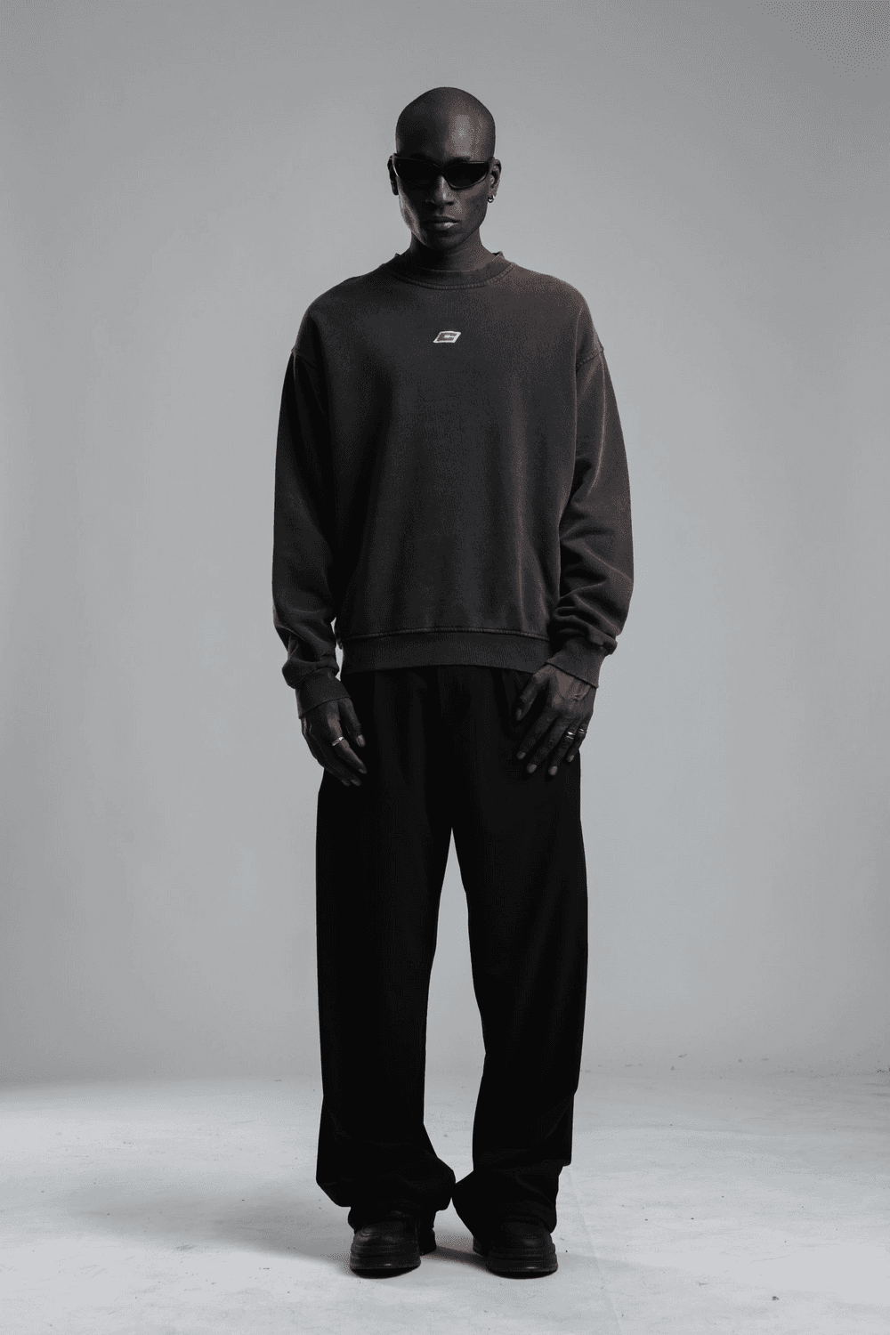 Erkek Owersize Kapüşonlu Yıkamalı Sweatshirt -Gri