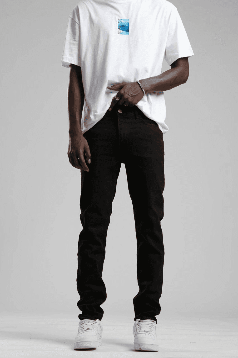 Erkek Rahat Kalıp Bagy Kot Pantolon -Füme