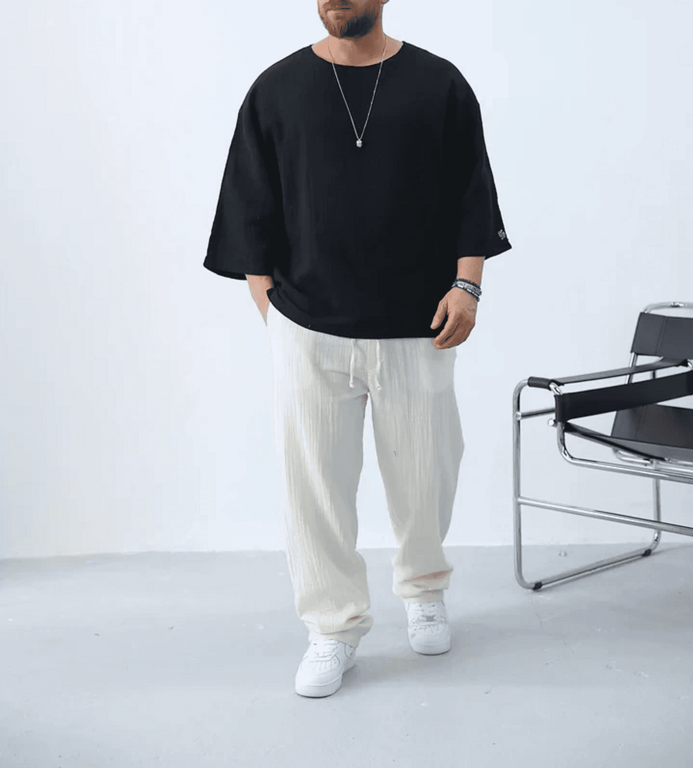 Мужская оверсайз рубашка Fakir черного цвета, размер S, M, L, XL, XXL