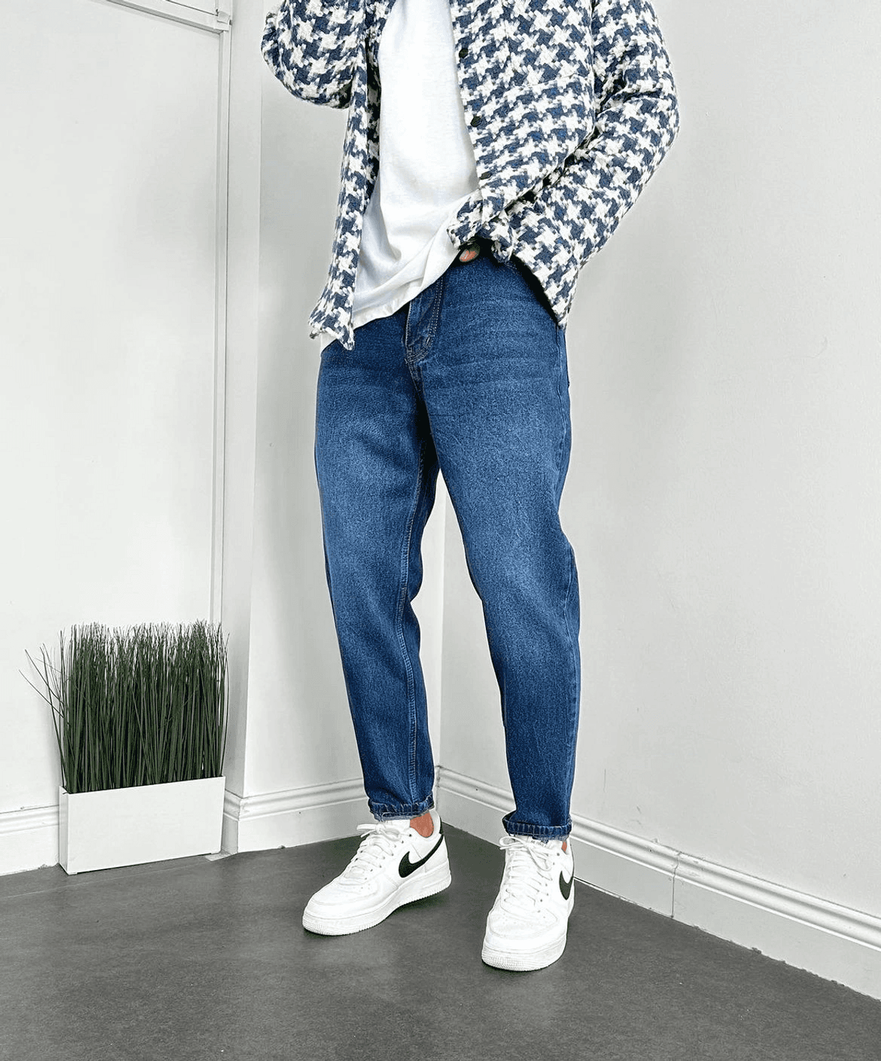 Erkek Boyfriend Likrasız Kot Pantolon- Mavi