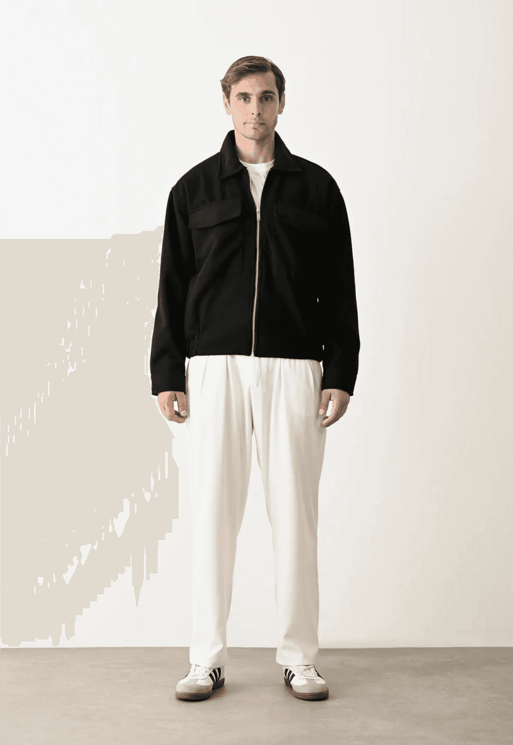 Мужская оверсайз куртка с боковой молнией - черная, размеры S, M, L, XL для роста от 160 до 195 см и веса до 95 кг