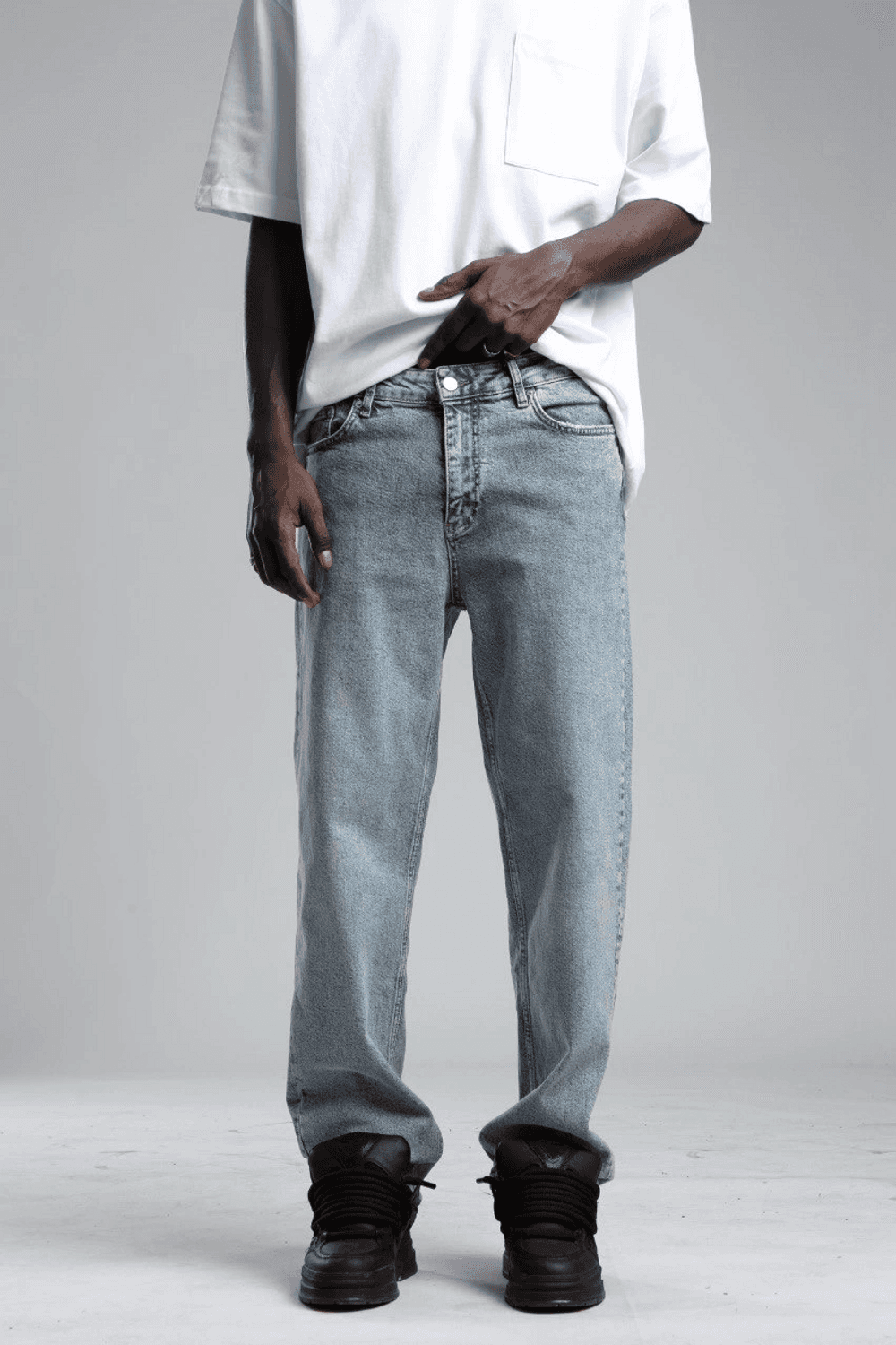 Erkek Rahat Kalıp Bagy Kot Pantolon - A.Mavi