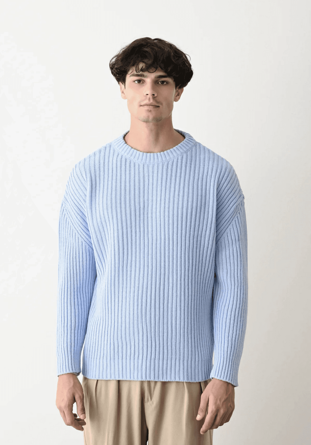 Чоловічий світшот з круглим вирізом оверсайз — блакитний