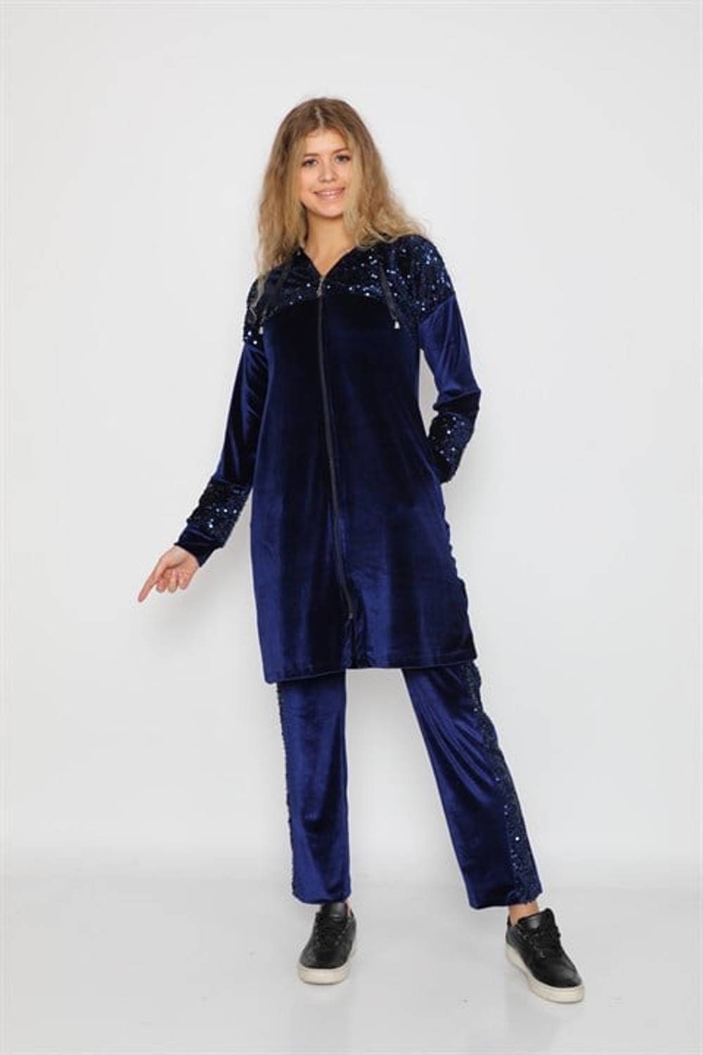 Women's Sequined Velvet Tracksuit Set