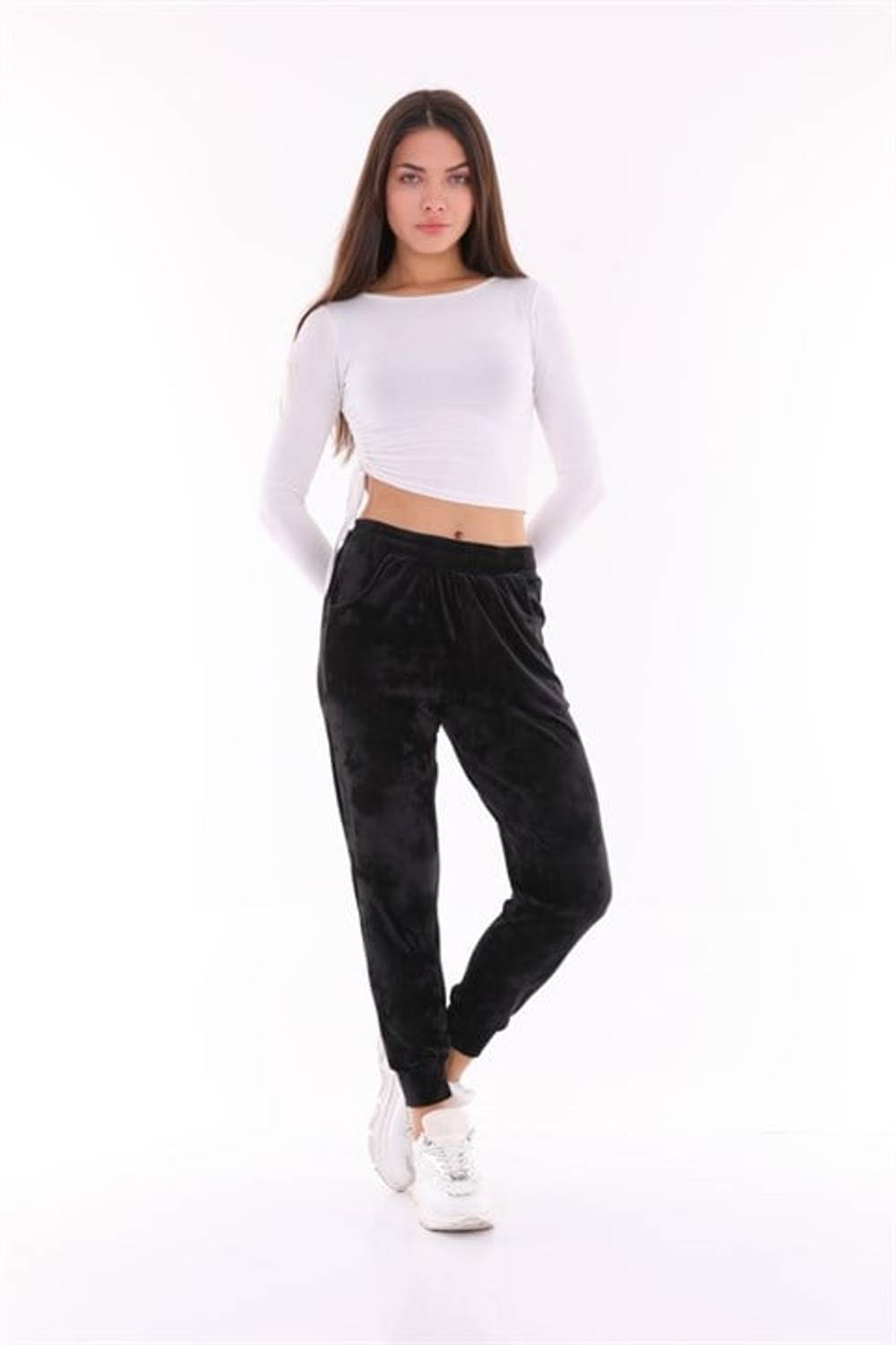Black Velvet Sweatpants - Pajamas - Jogger Model