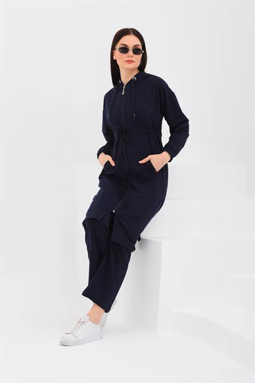 Trench Model Women's Tracksuit Set - Navy Blue