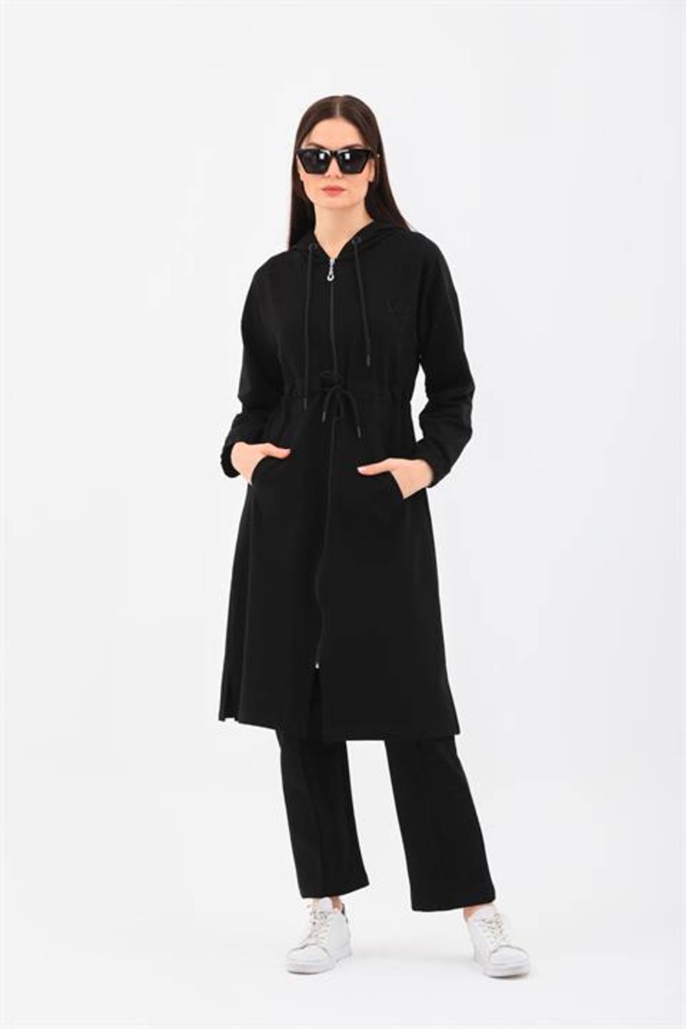 Trench Model Women's Tracksuit Set - Black