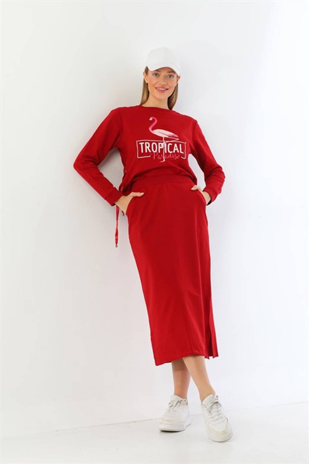 Paradise Etekli Spor Alt Üst İkili Takım - Bordo