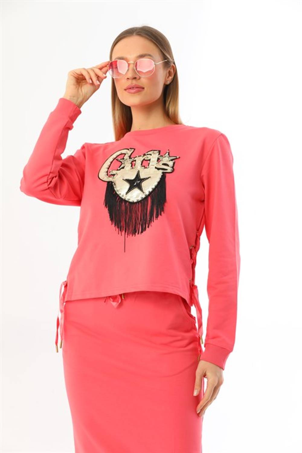 Girls Skirted Sports Bottom Top Double Suit - Puppy