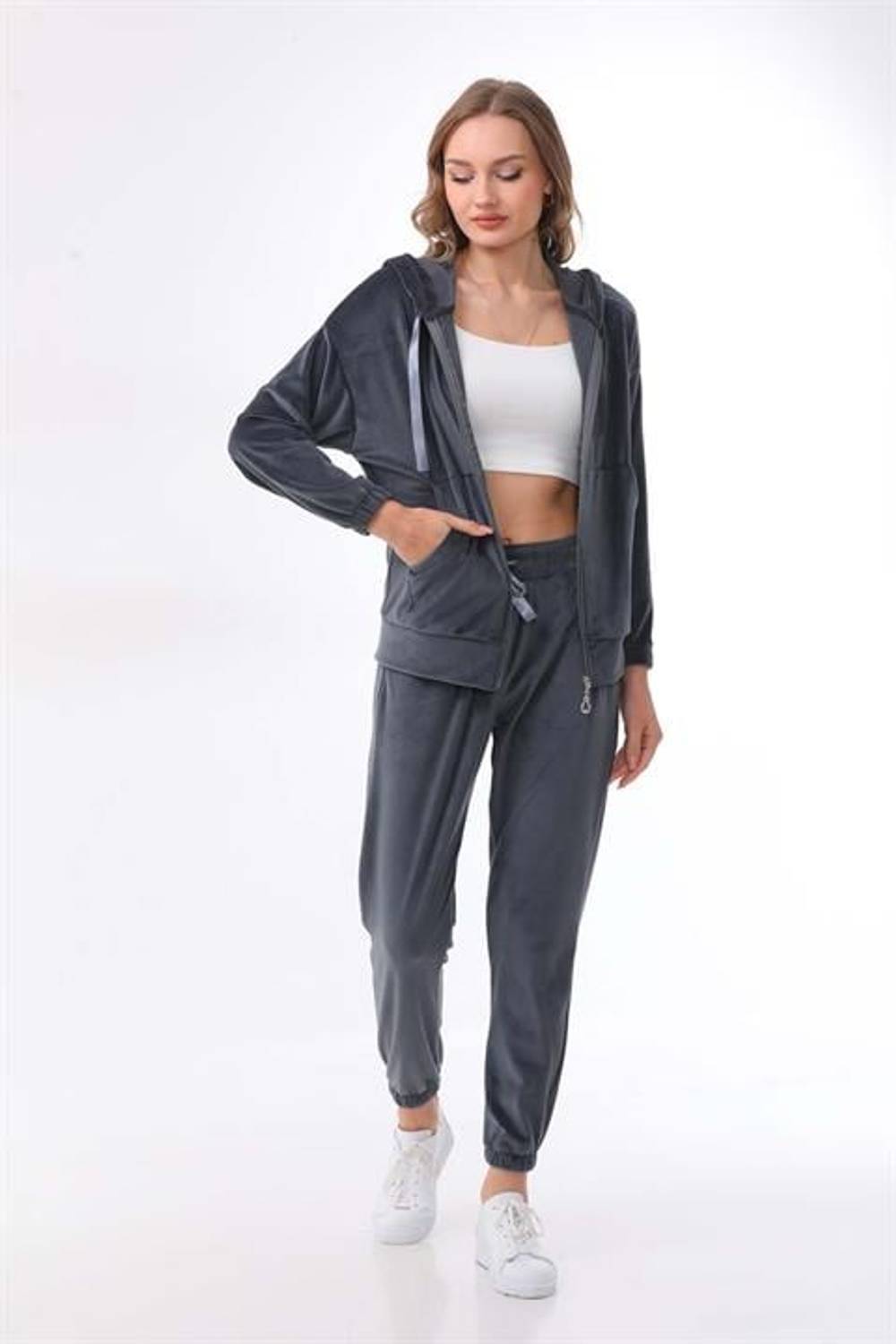 Women's SMOKED Plush Velvet Double Set