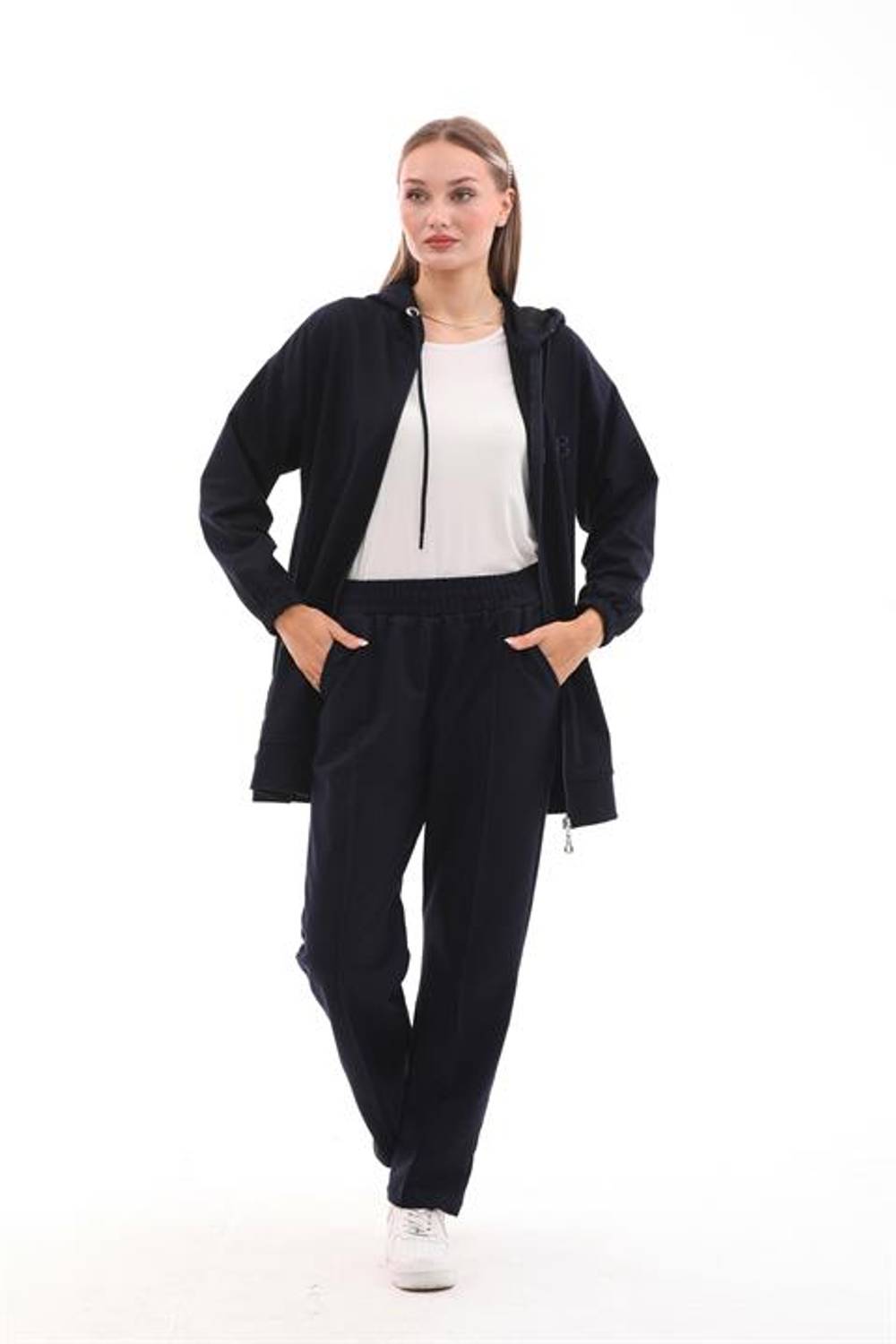 Kadın Günlük Spor İkili Eşofman Takım - LACİVERT