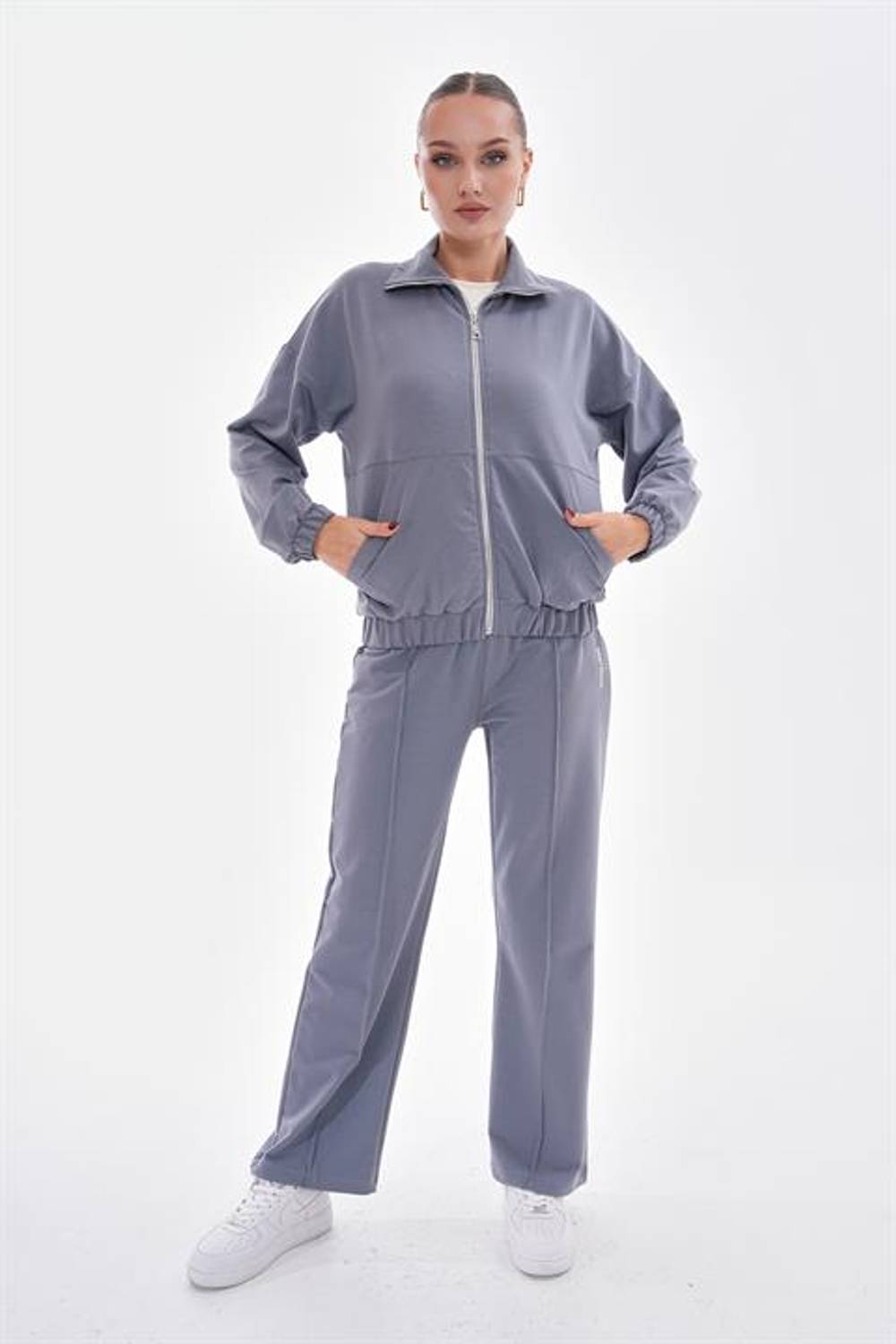 Kadın Günlük Giyim Spor Eşofman Takımı GRİ