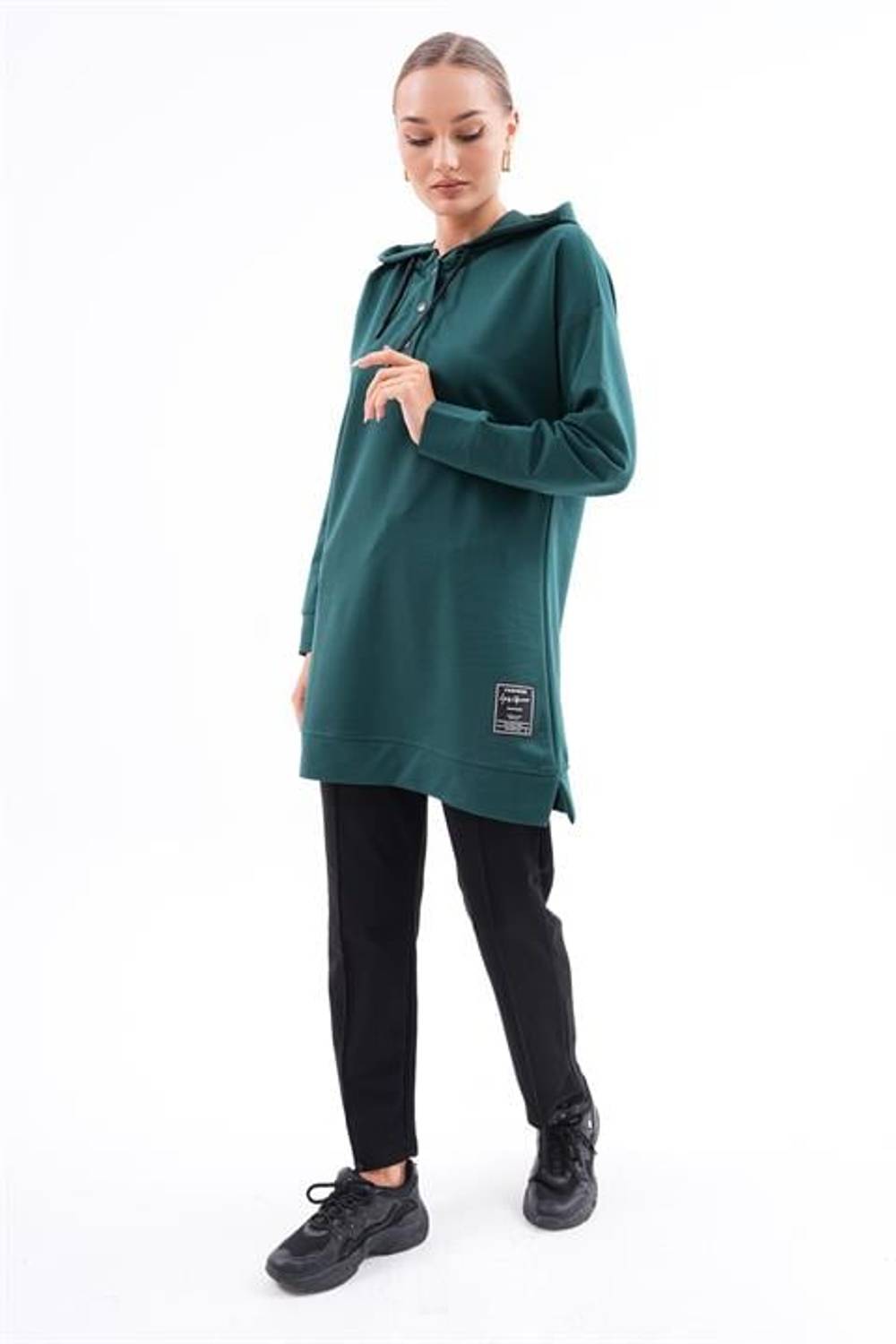 Жіночий спортивний комплект з туніки та штанів зумрут S-2XL