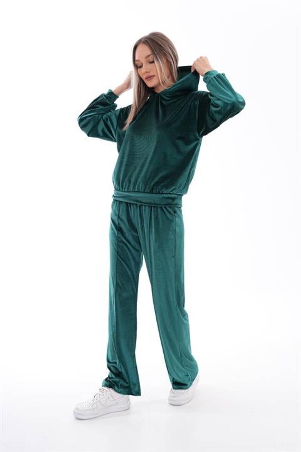 Kadın Salaş Kadife Eşofman Takımı ZÜMRÜT