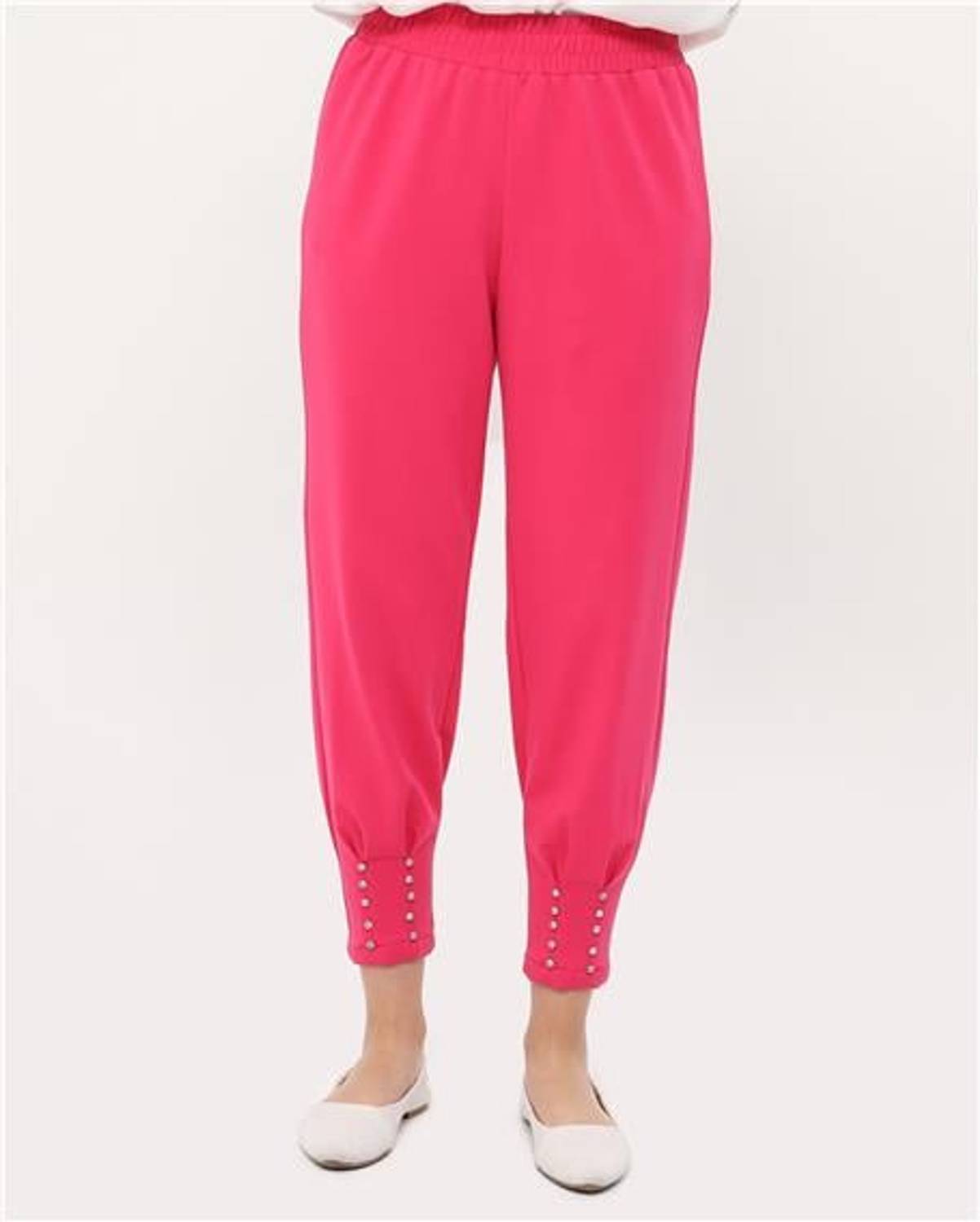 Zehmeri Stone and Elastic Waist Trousers - Fuchsia - AK02009.71101